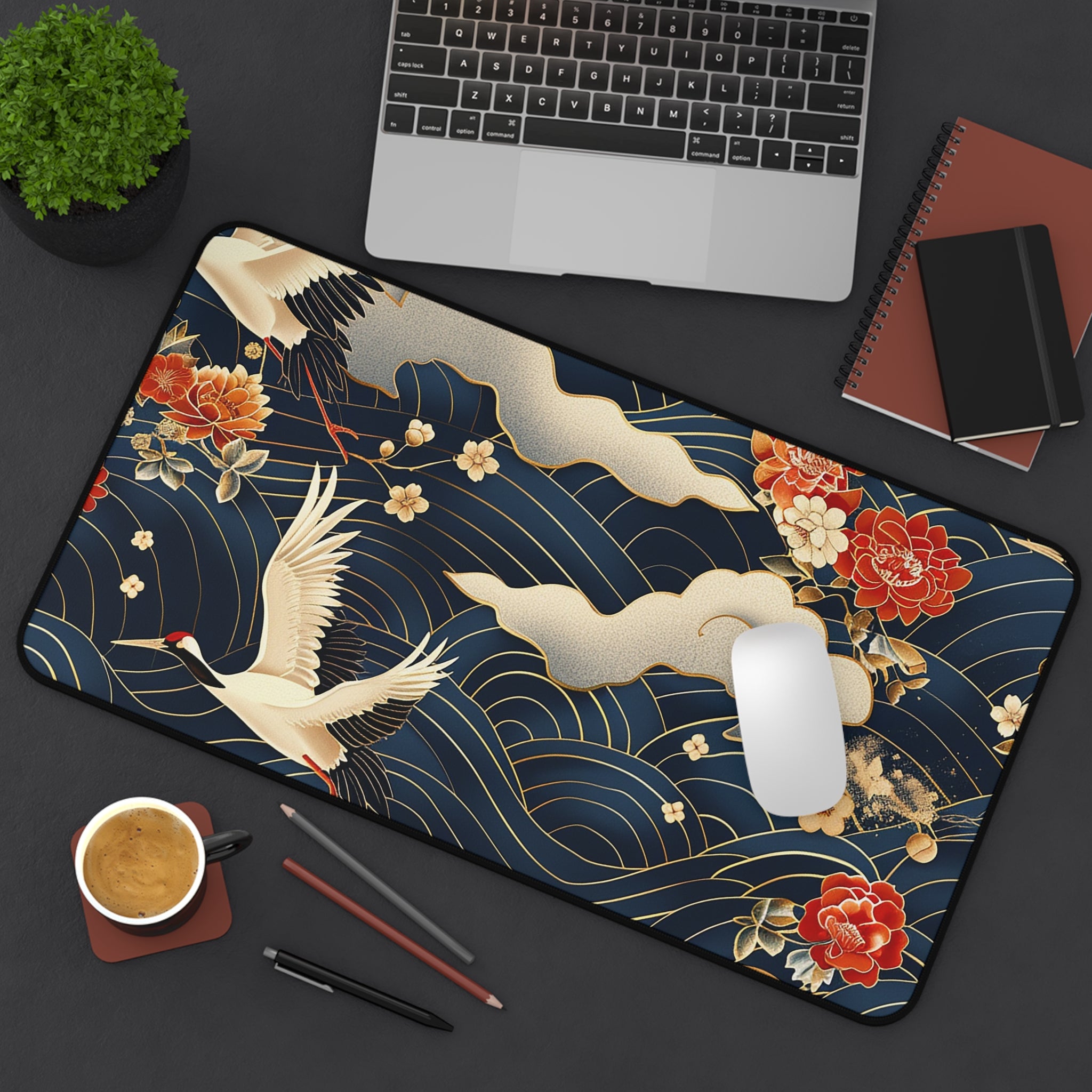 japanese-cranes-art-desk-mat-mousepad-desk-pad-for-home-office-asian-crane-design-gift-for-bird-lovers-office-decor-work-from