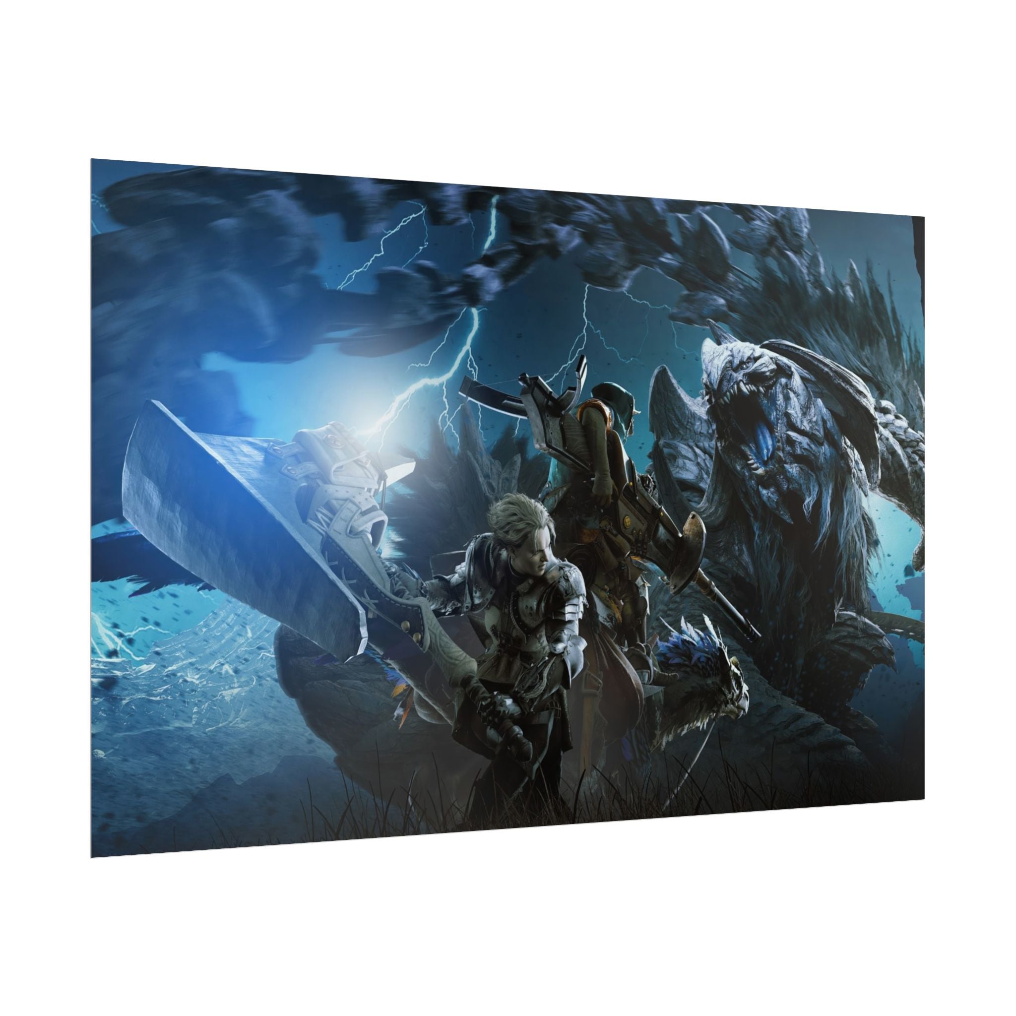 monster-hunter-poster-wall-art-matte-print-home-decor-gaming-poster-art-gamer-gift-video-game-art-hunter-fan
