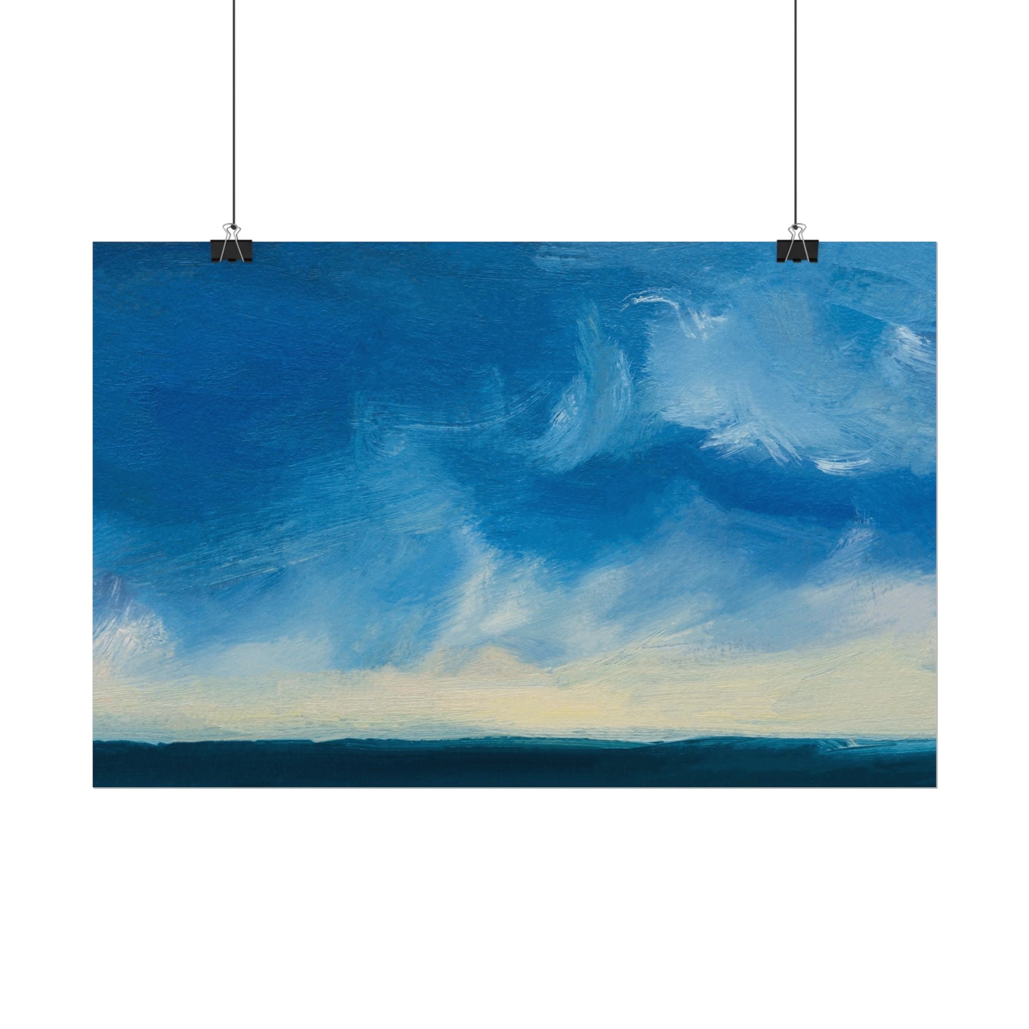 Blue Abstract Poster Print - Ocean and Sky, Home Decor, Office Wall Art, Gift for Art Lovers, Blue Room Decor, Abstract