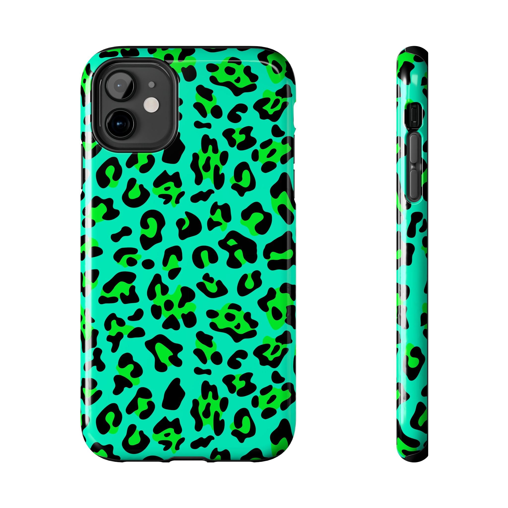 neon-green-teal-leopard-iphone-tough-case-stylish-phone-cover-protective-cellphone-case-trendy-smartphone-accessory-gift-for-