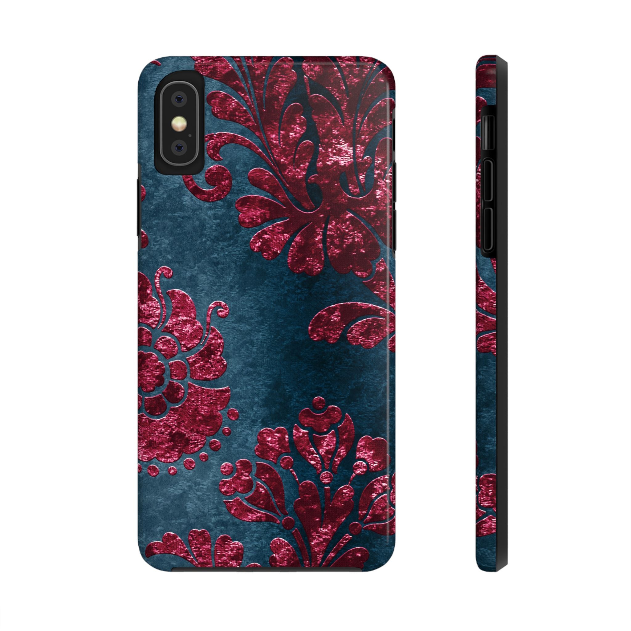 embossed-burgundy-velvet-tough-iphone-case-protective-iphone-cover-heavy-duty-iphone-case-rugged-phone-case-durable-smartphon