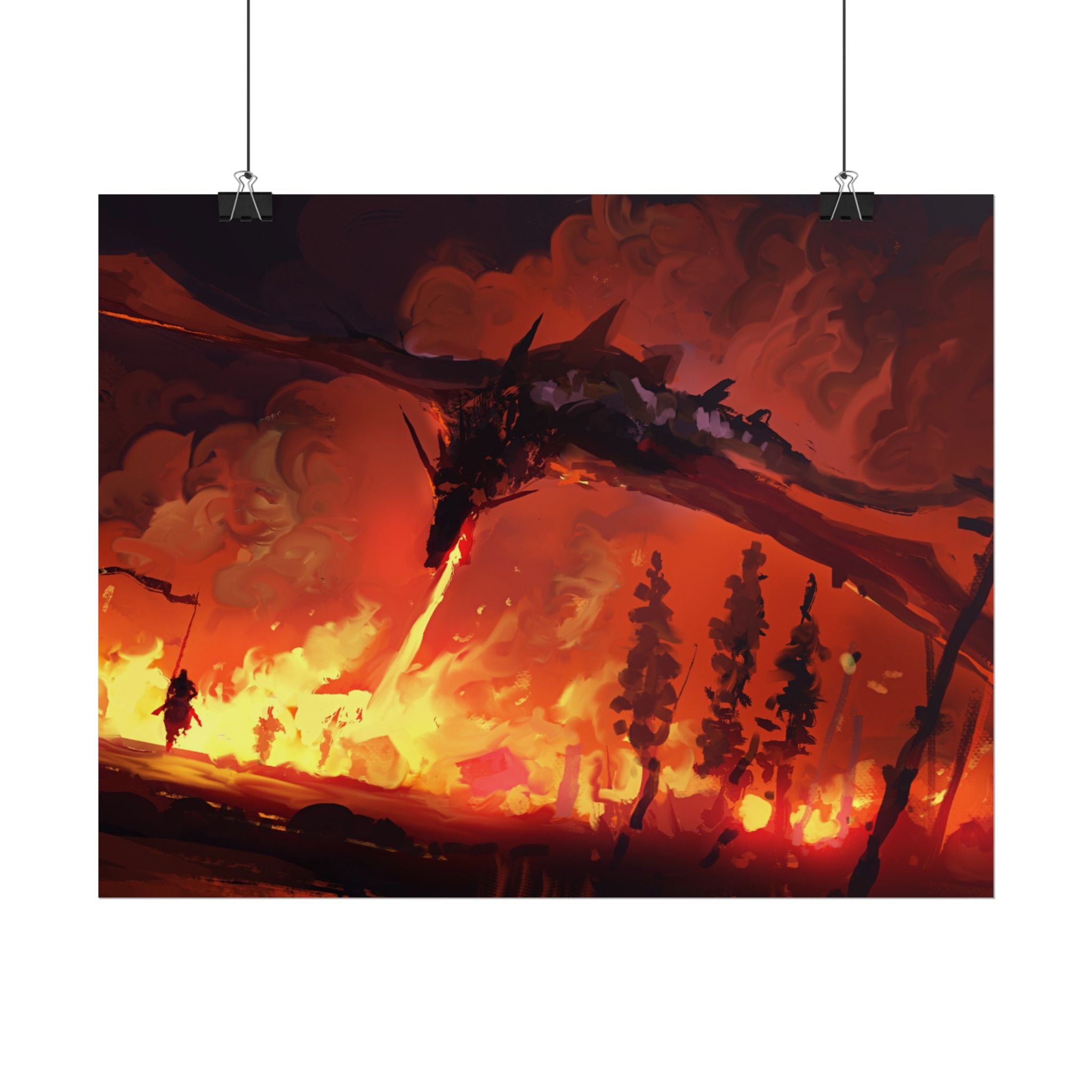 dragon-fire-rolled-poster-fantasy-art-print-mythical-creature-room-decor-dungeons-and-dragons-wall-art-magical-poster-print-m