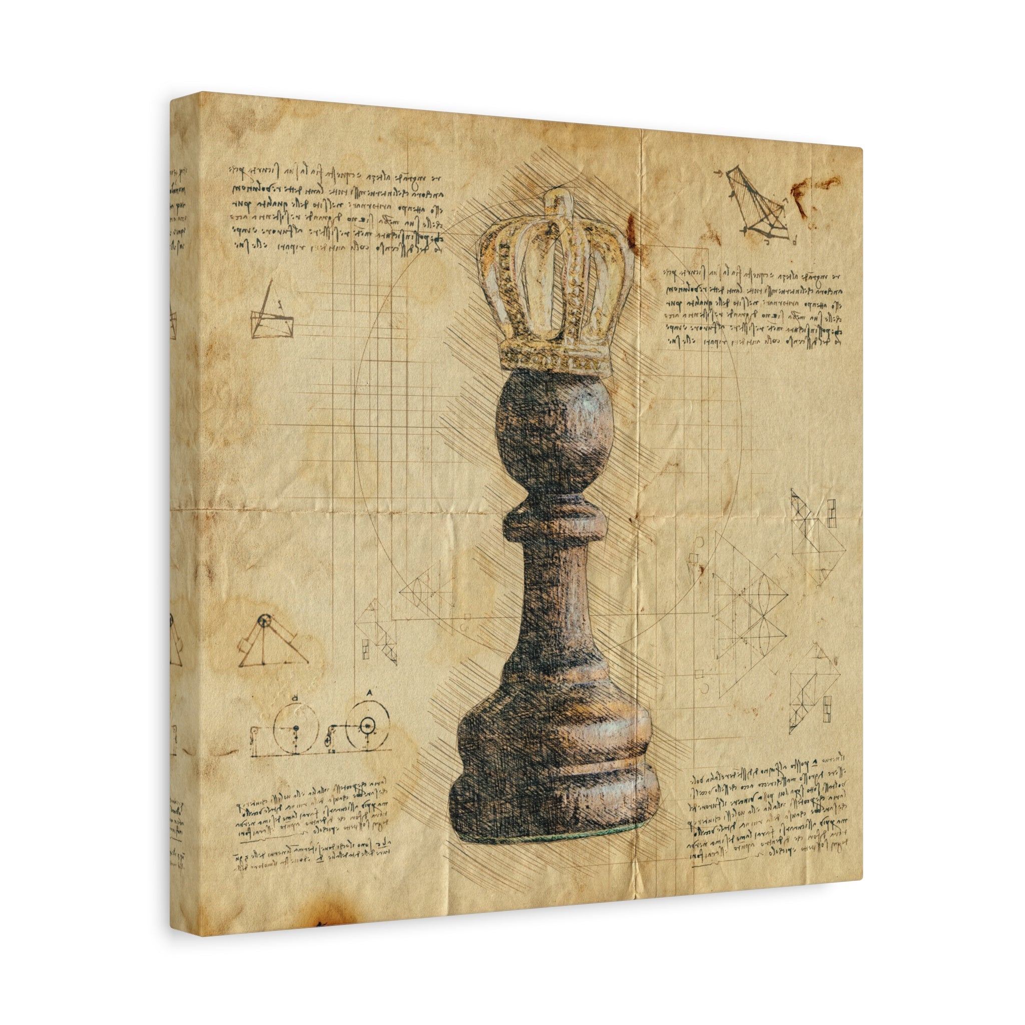 canvas-print-chess-piece-pawn-king-retro-chess-art-home-office-wall-decor-living-room-decor-stretched-matte-canvas-gift-for-c