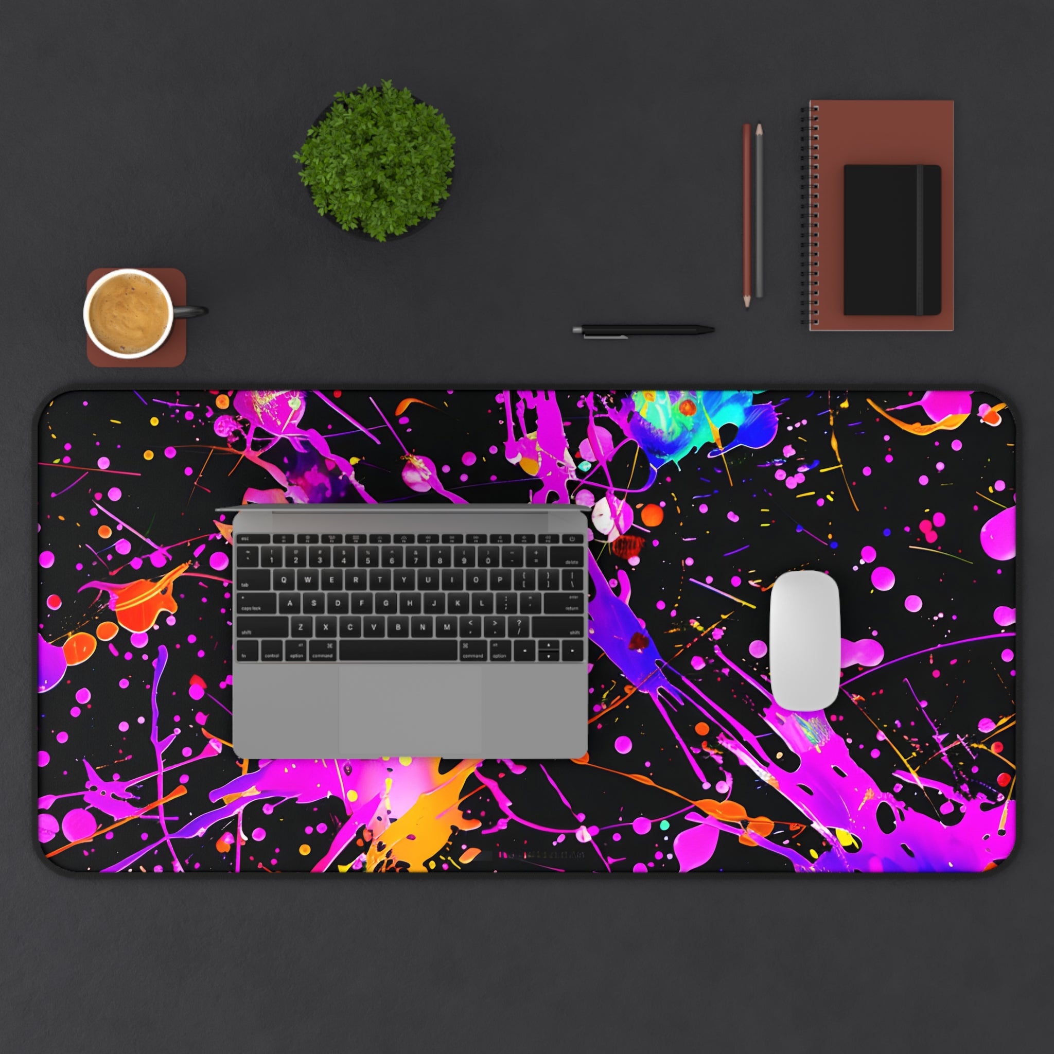 neon-abstract-paint-splatter-desk-mat-blue-pink-large-gaming-mouse-pad-colorful-work-from-home-desk-accessory-desk-blotter