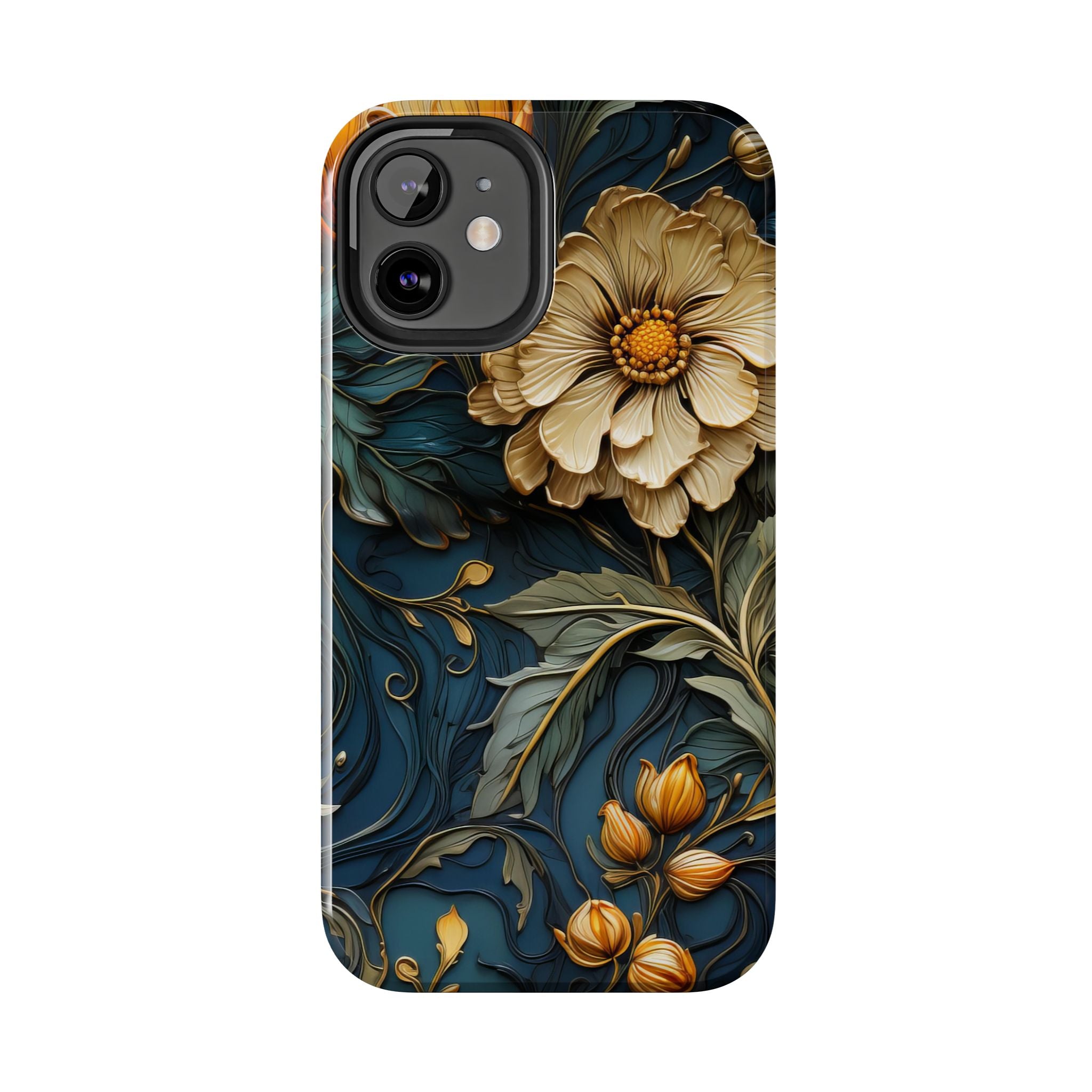 textured-art-nouveau-floral-tough-phone-case-cottagecore-iphone-case-unique-floral-phone-cover-vintage-style-iphone-case-prot