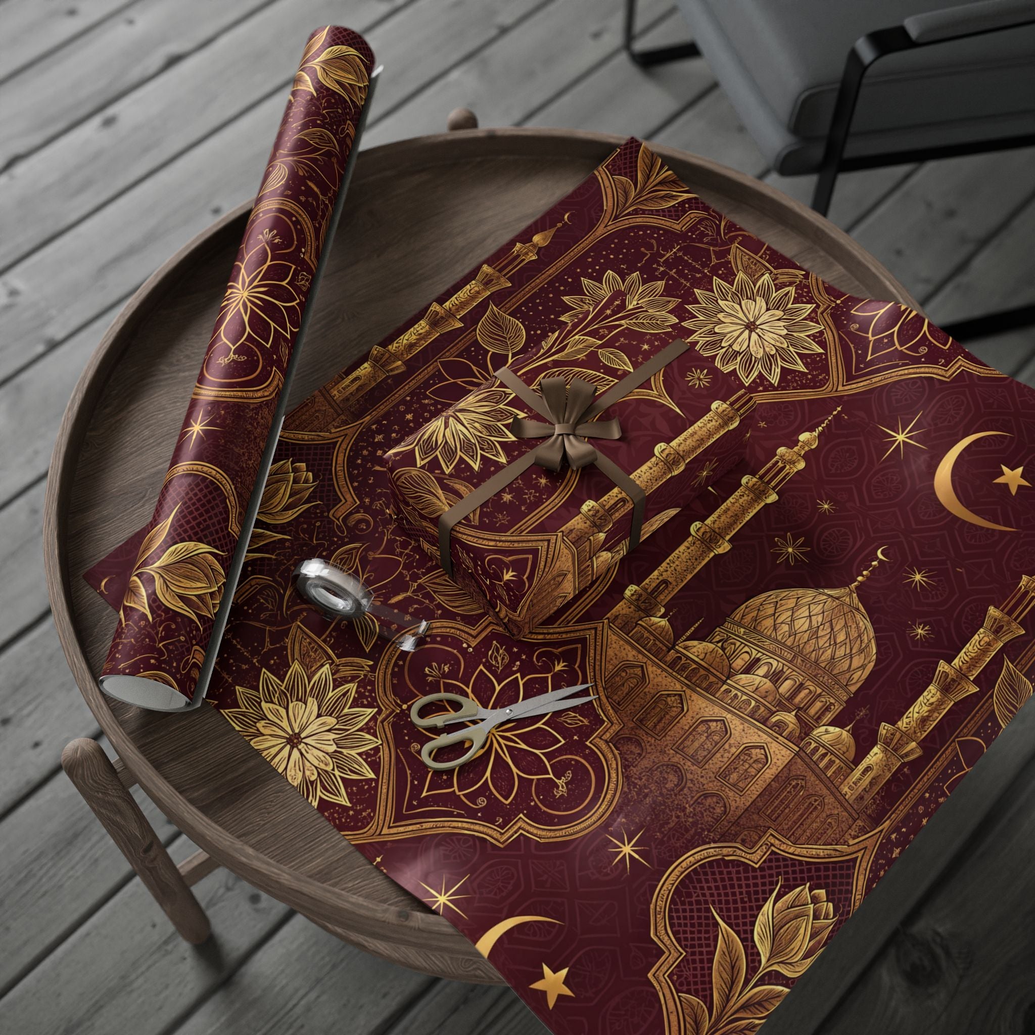 ramadan-night-wrapping-papers-islamic-celestial-gift-wrap-mosque-silhouette-eid-holiday-supplies-festive-present-packaging-re