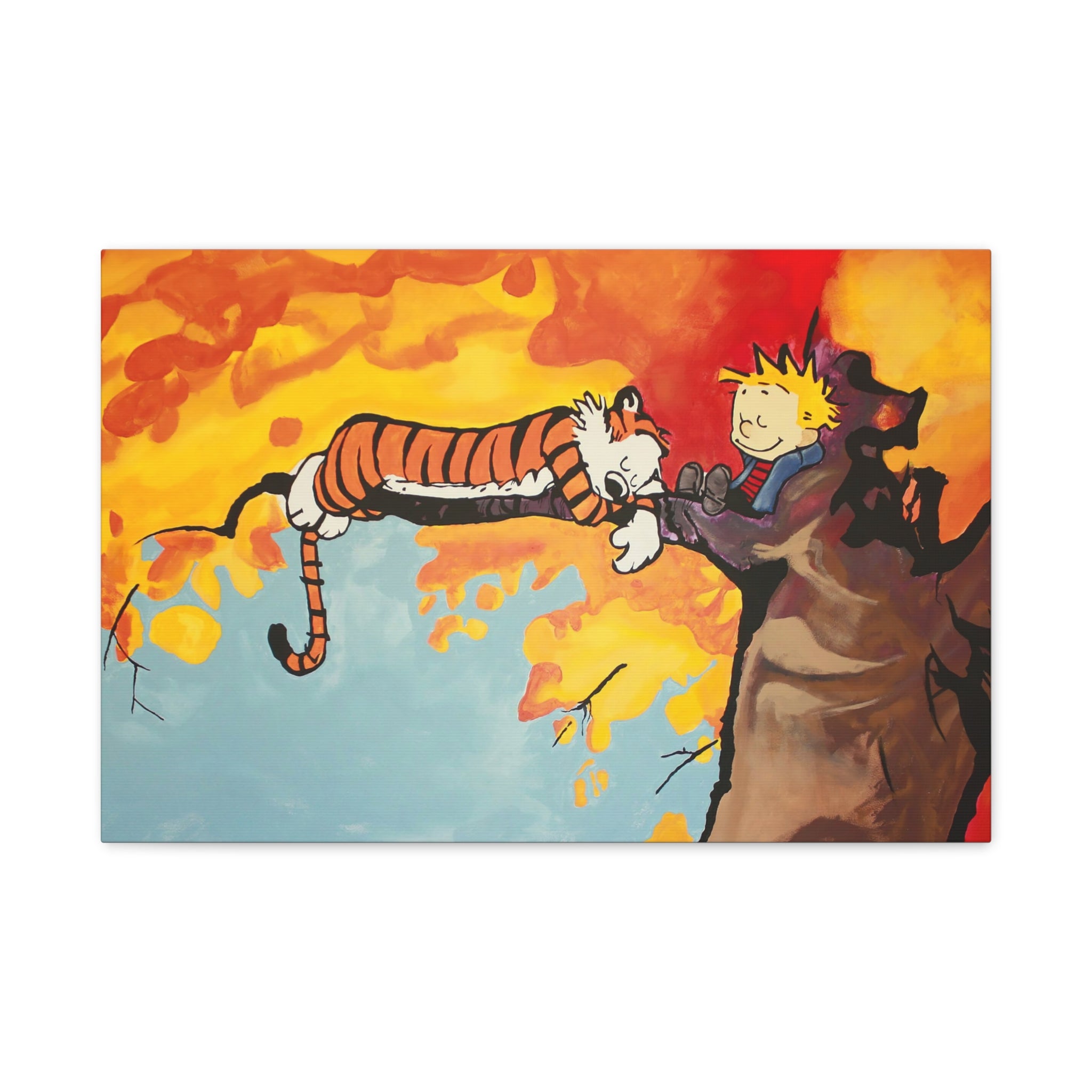 Calvin and Hobbes Canvas Wall Art - Nostalgic Comic Strip Poster for Nursery & Kids Room Decor - Friendship Theme Gift Idea