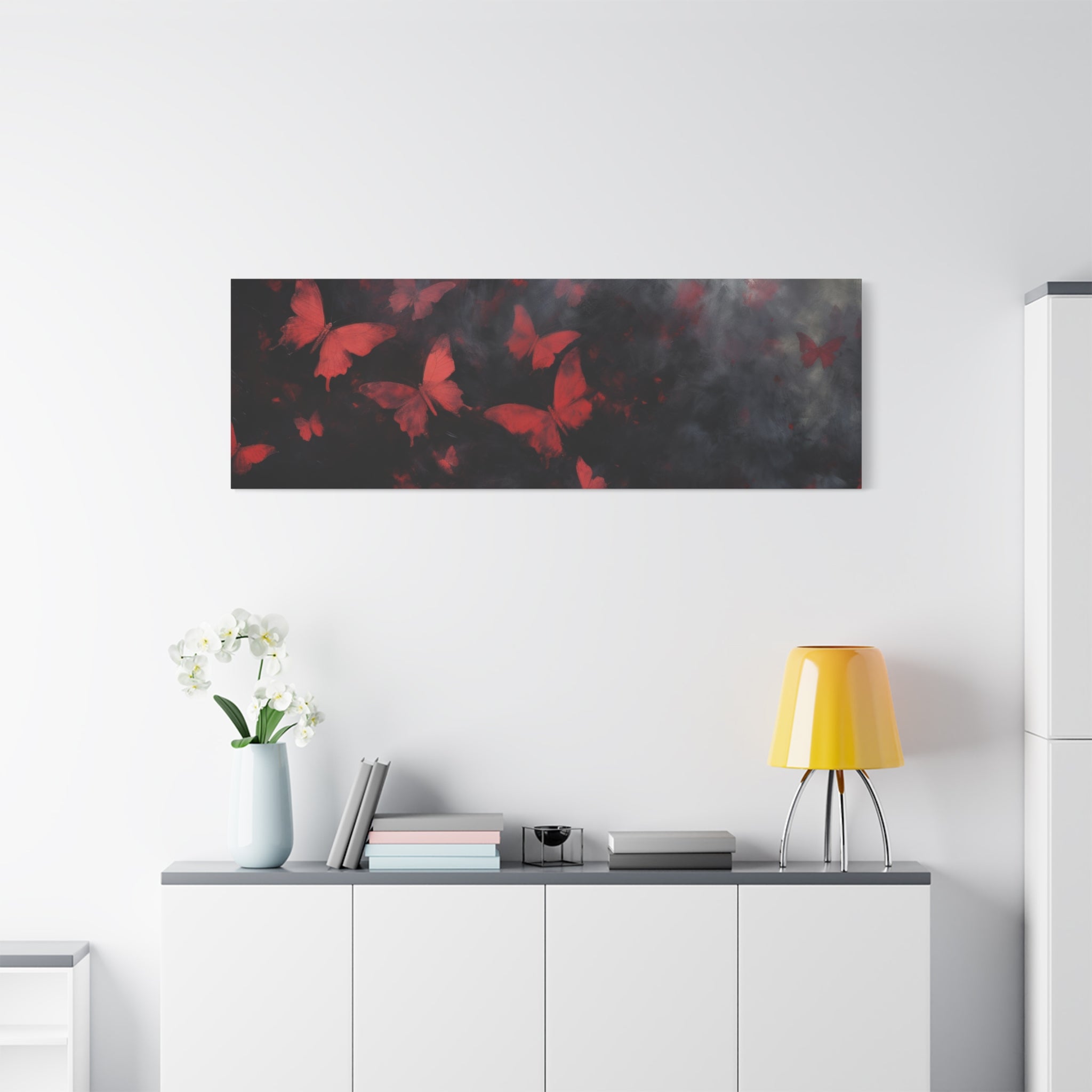 canvas-print-red-butterfly-brush-strokes-elegant-living-room-decor-housewarming-gift-canvas-wall-art-abstract-paintings