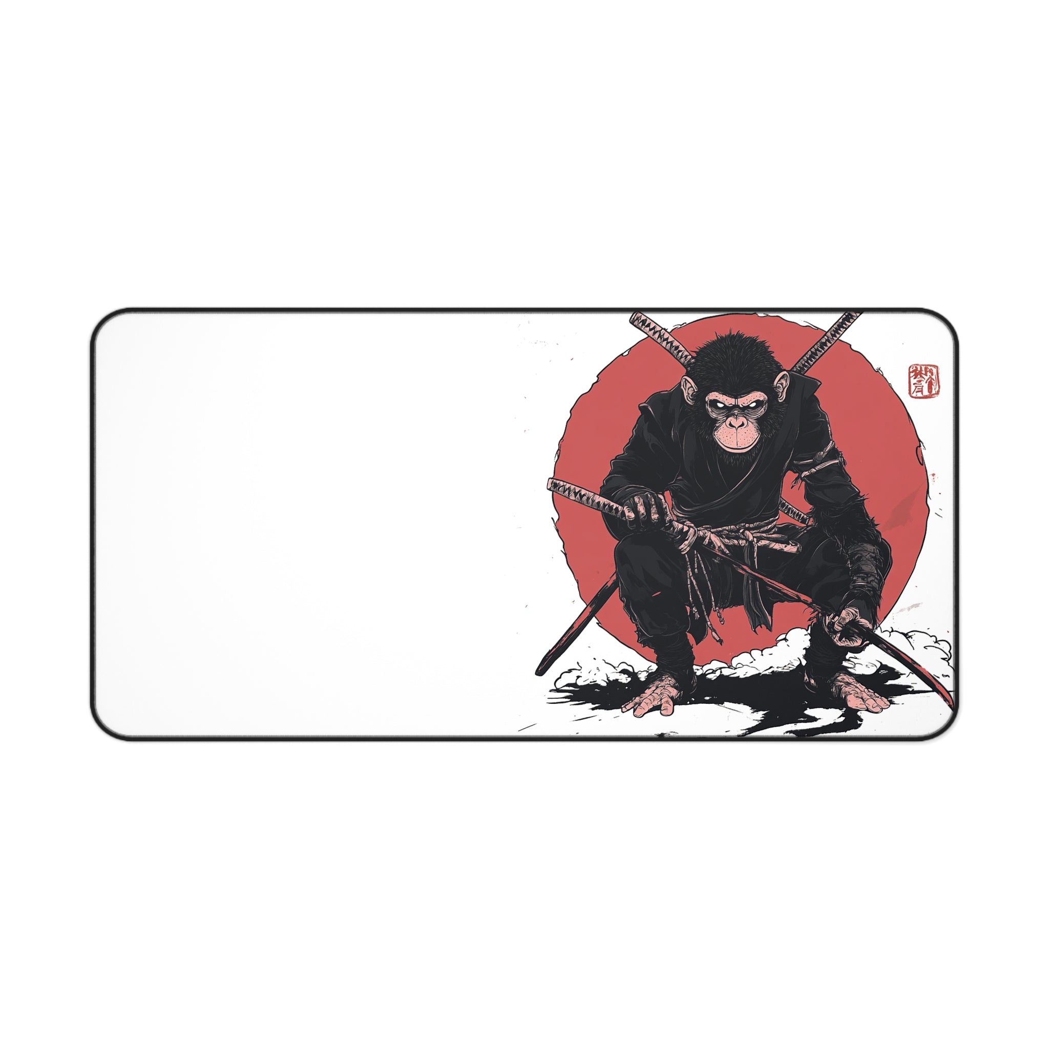 ninja-monkey-mouse-pad-desk-pad-japanese-samurai-design-ninja-warrior-desk-mat-xlarge-mouse-pad