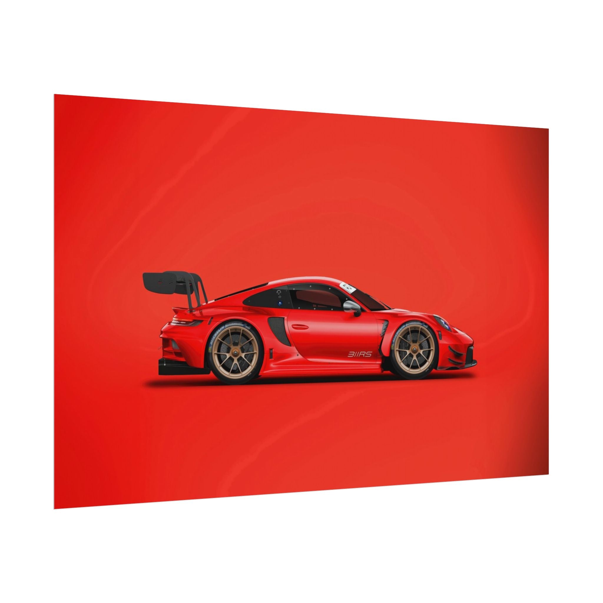 poster-print-wall-art-porsche-911-red-gt3r-red-supercar-poster-porsche-decor-rolled-poster-wall-art-hypercars-wall-decor