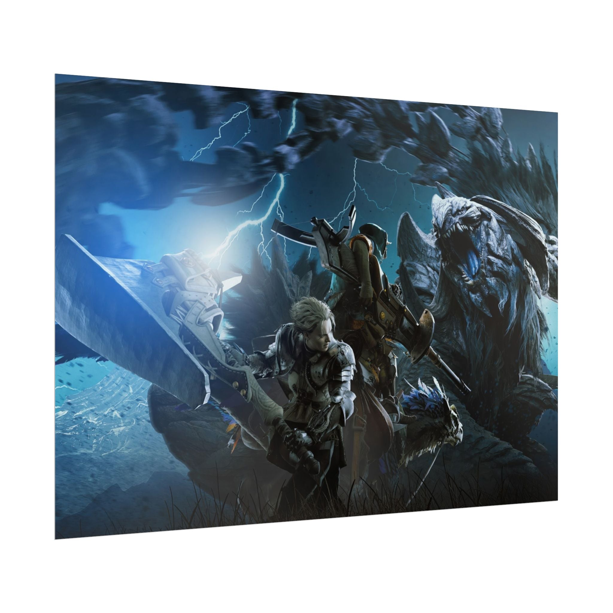 monster-hunter-poster-wall-art-matte-print-home-decor-gaming-poster-art-gamer-gift-video-game-art-hunter-fan