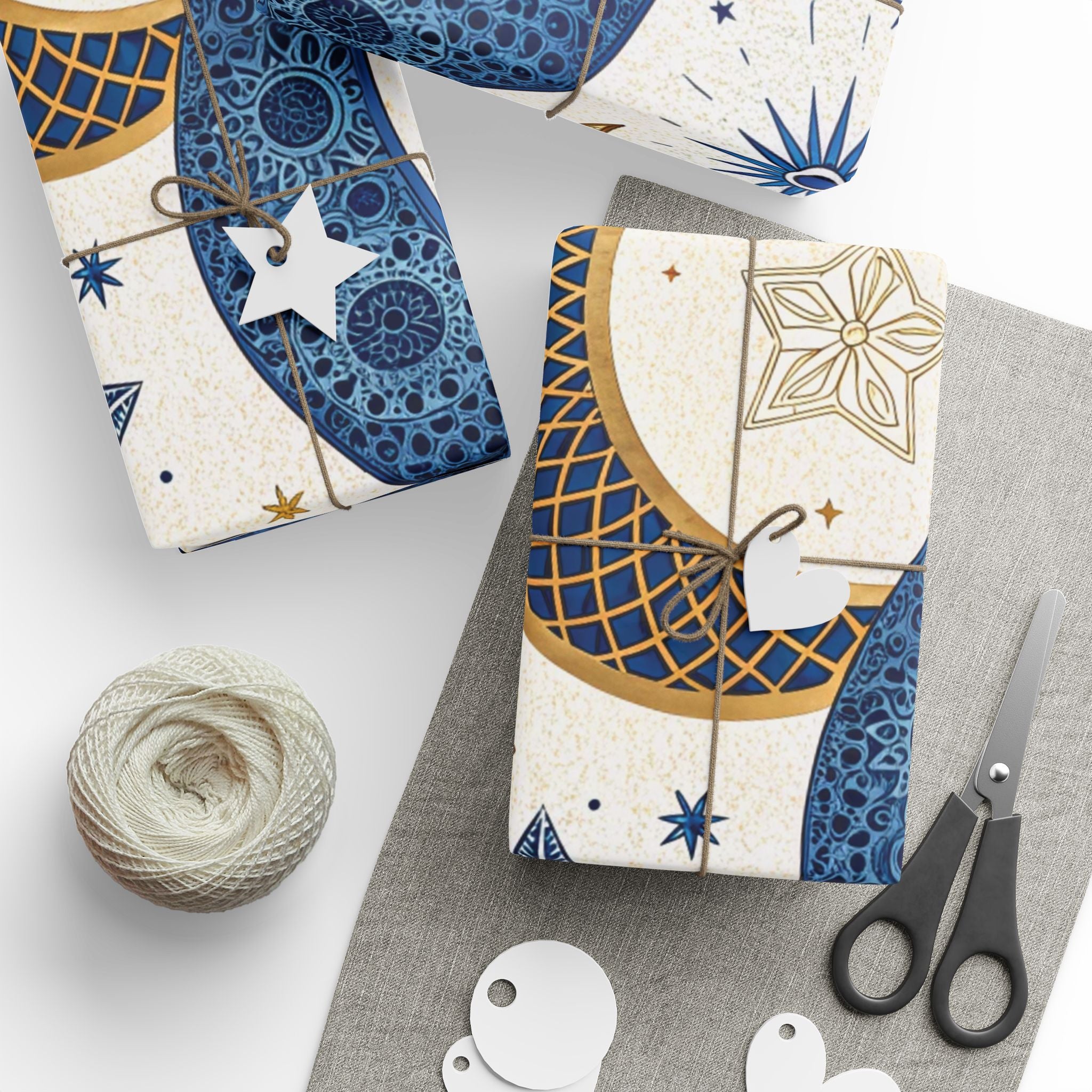ramadan-night-wrapping-papers-islamic-crescent-moon-gift-wrap-mosque-silhouette-eid-holiday-supplies-festive-present-packagin