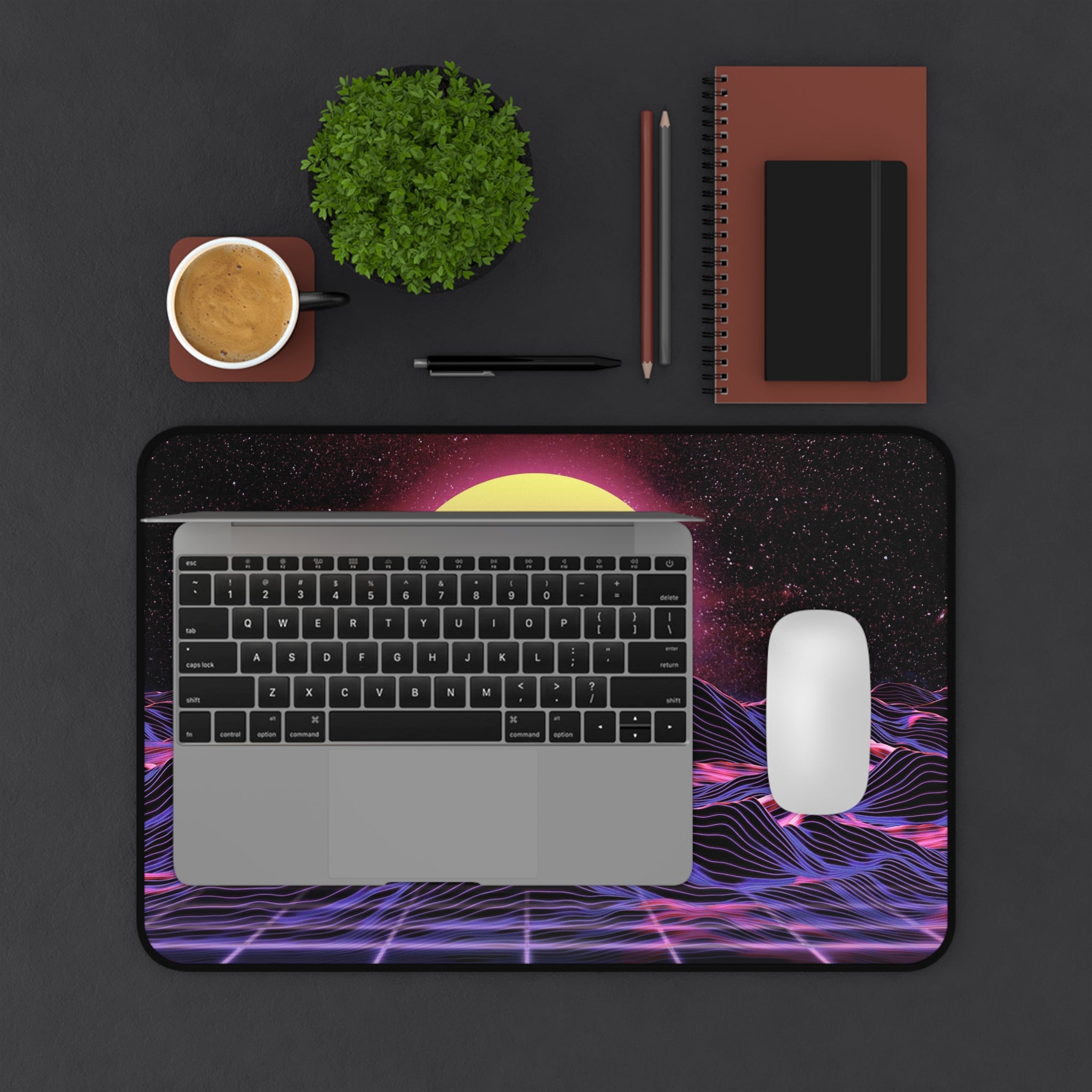 colorful-vibrant-vaporwave-mouse-pad-retro-retrowave-desk-mat-neon-synthwave-desk-pad-vaporwave-sun-and-mountains