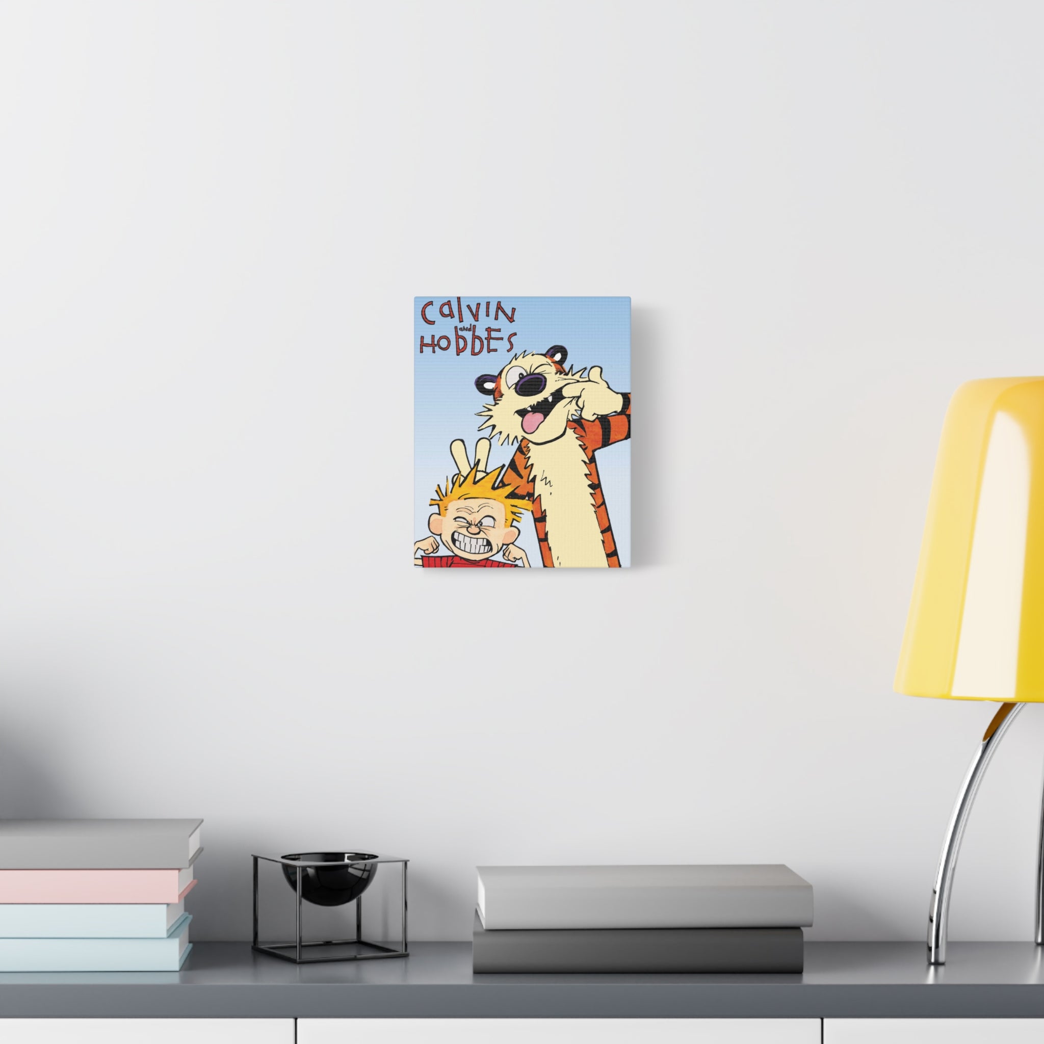 Calvin and Hobbes Canvas Wall Art - Nostalgic Vertical Comic Strip Canvas for Kids Room & Nursery Decor - Friendship Adventure Theme Print