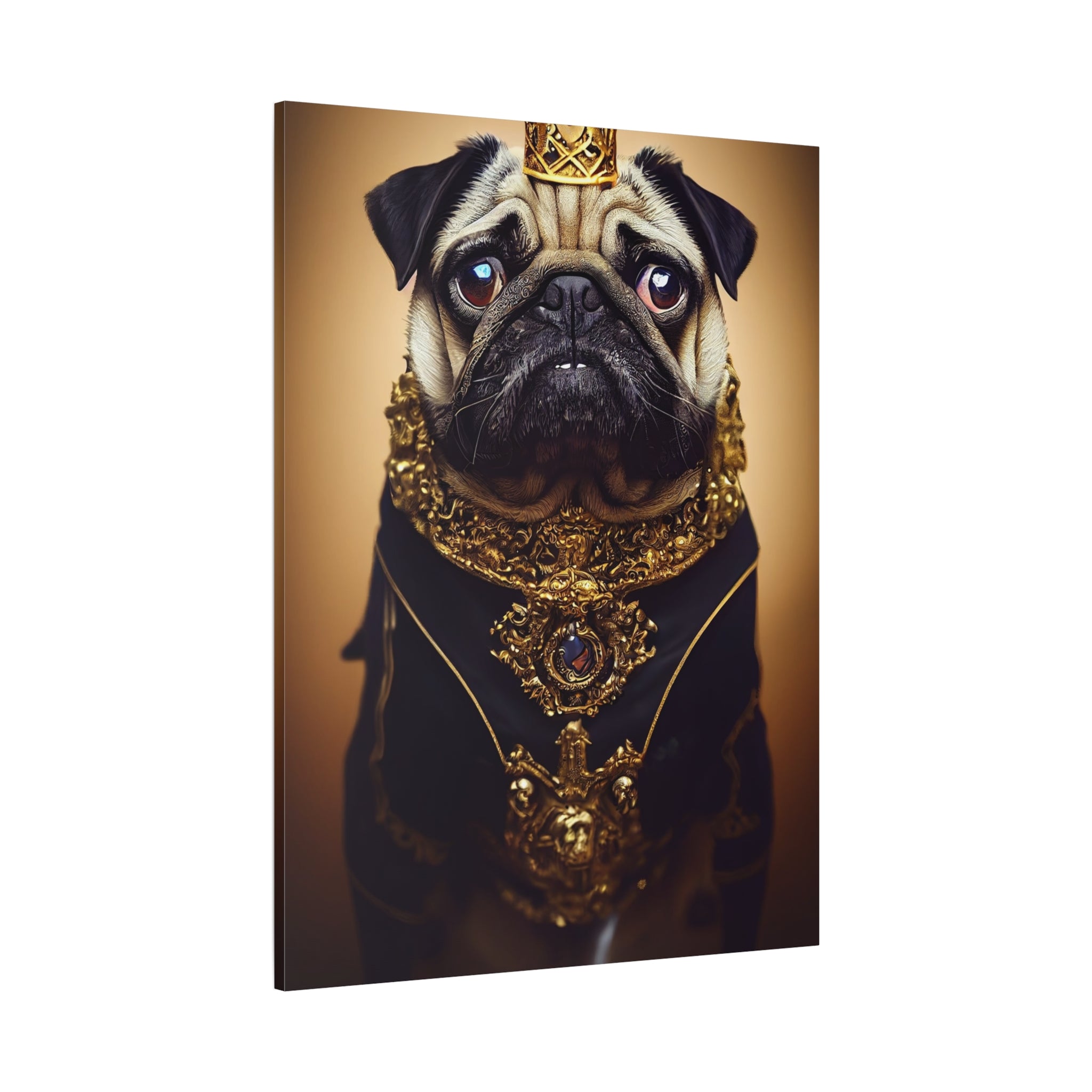 canvas-print-pug-crown-funny-jewelry-wall-art-decor-stretched-matte-canvas-home-living-room-decoration-dog-lover-gift-animal-