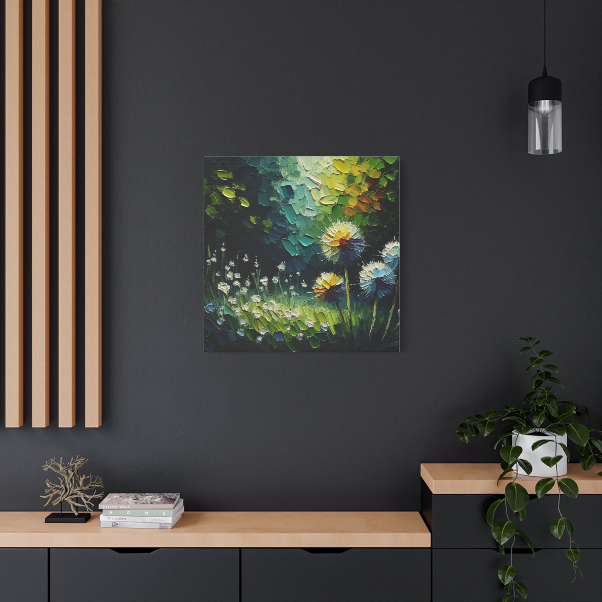 canvas-print-impasto-dandelion-wall-art-matte-canvas-oil-painting-stretched-wall-art-home-decor-floral-print-gift-for-nature-