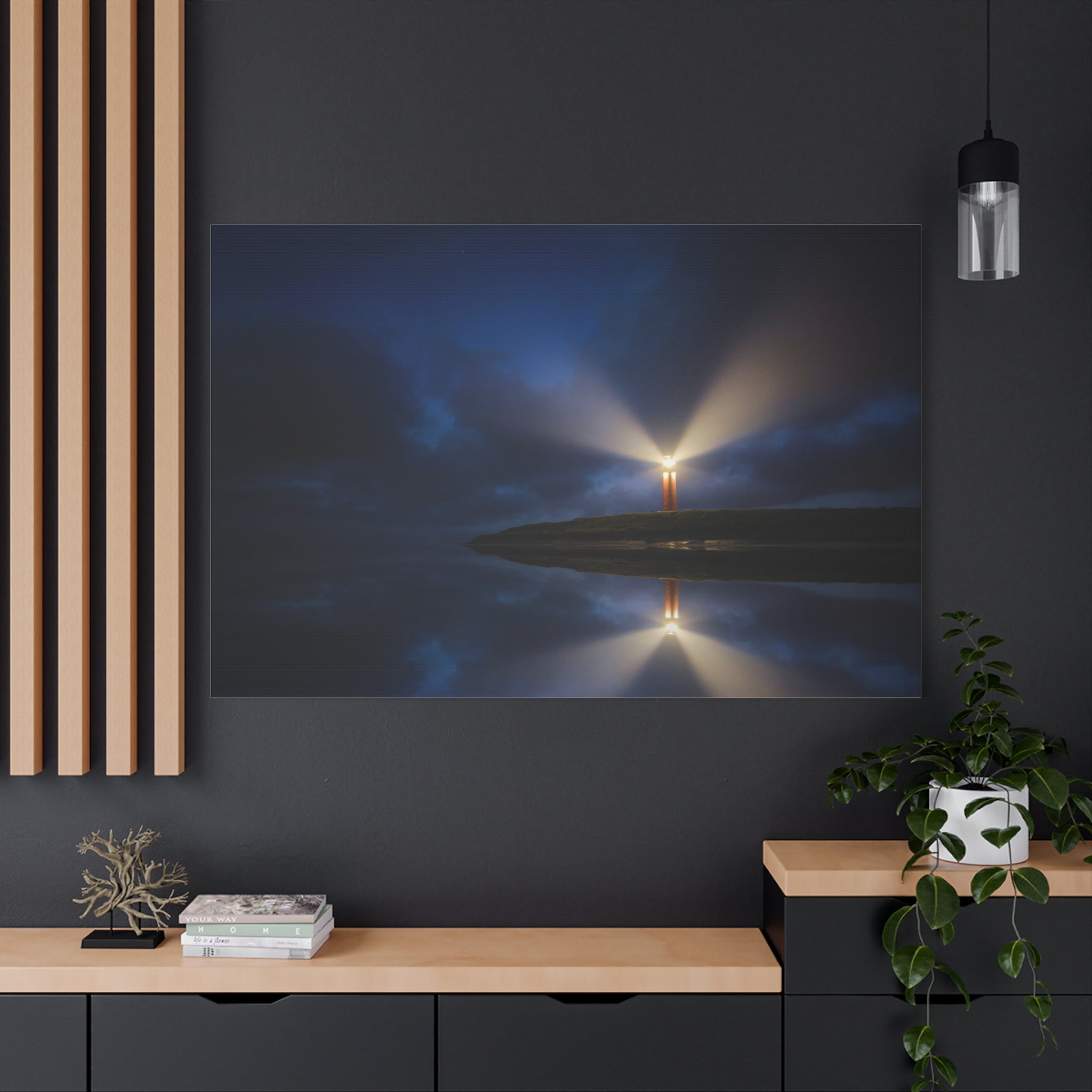 canvas-print-lighthouse-on-rock-matte-canvas-stretched-1-25-inch-coastal-wall-art-nautical-decor-beach-house-decoration-seasi