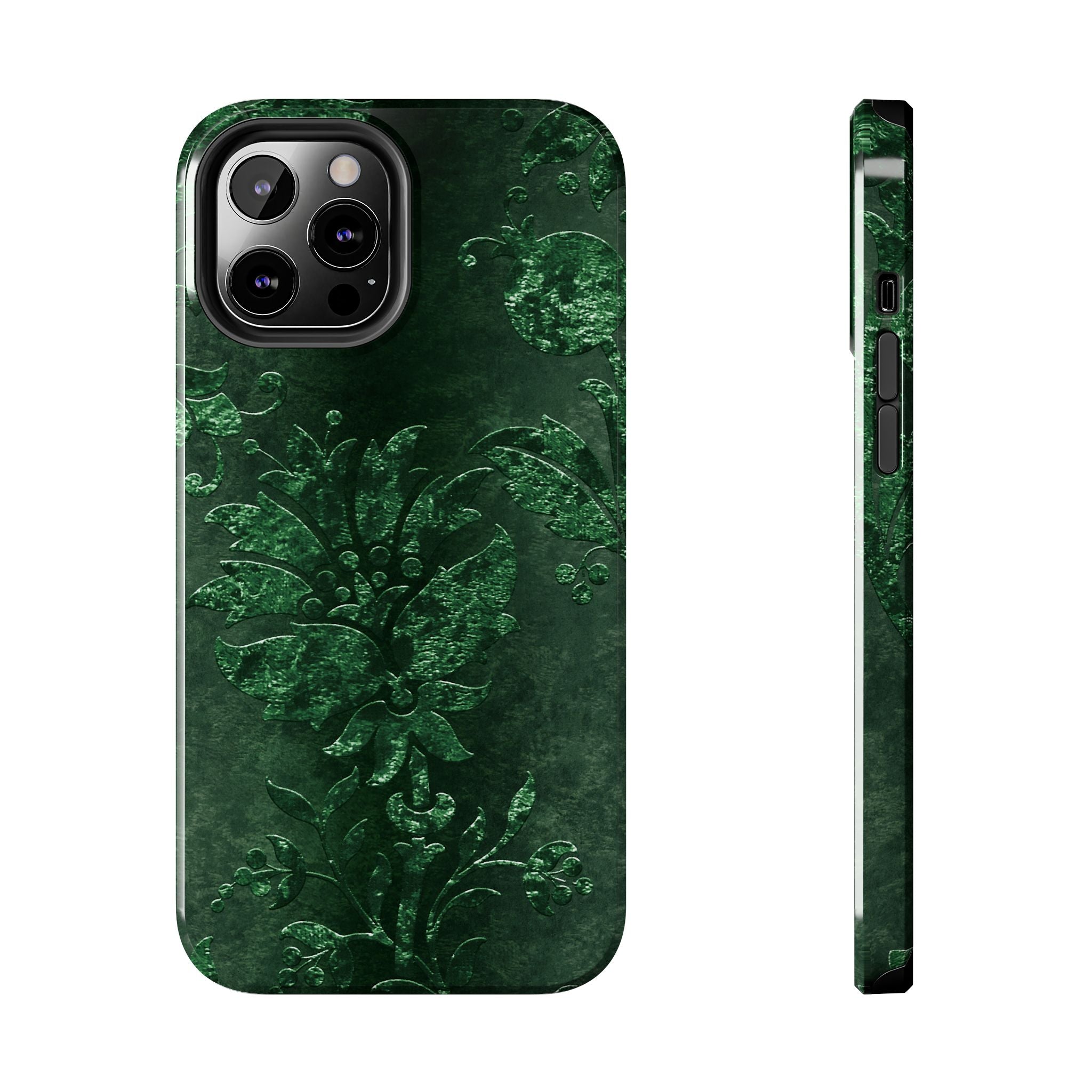 embossed-emerald-velvet-tough-iphone-case-protective-iphone-cover-heavy-duty-iphone-case-rugged-phone-case-durable-smartphone