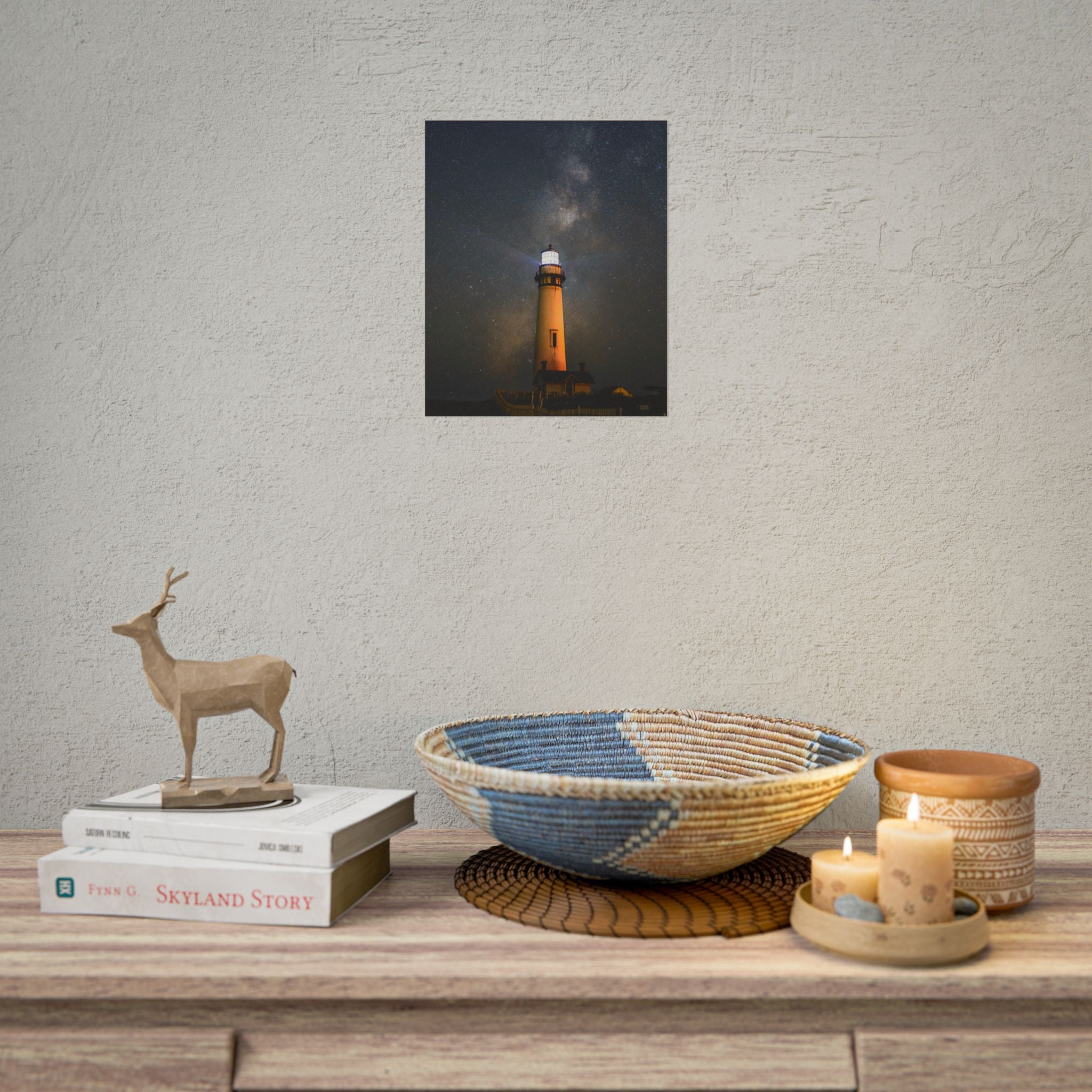 lighthouse-on-rock-poster-print-coastal-wall-art-nautical-decor-beach-house-decoration-seaside-wall