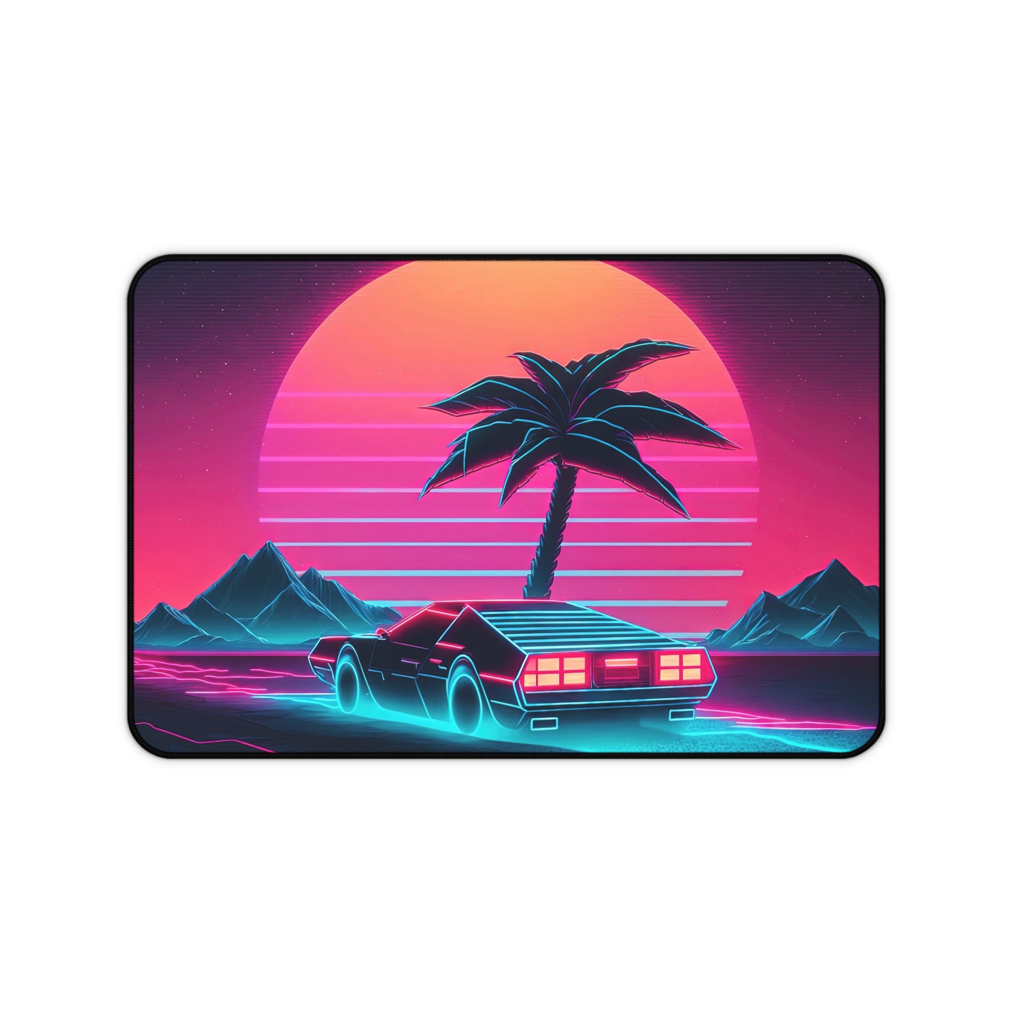 vaporwave-palm-tree-road-mouse-pad-retrowave-delorean-desk-mat-neon-synthwave-desk-pad-vaporwave-sun-and-mountains