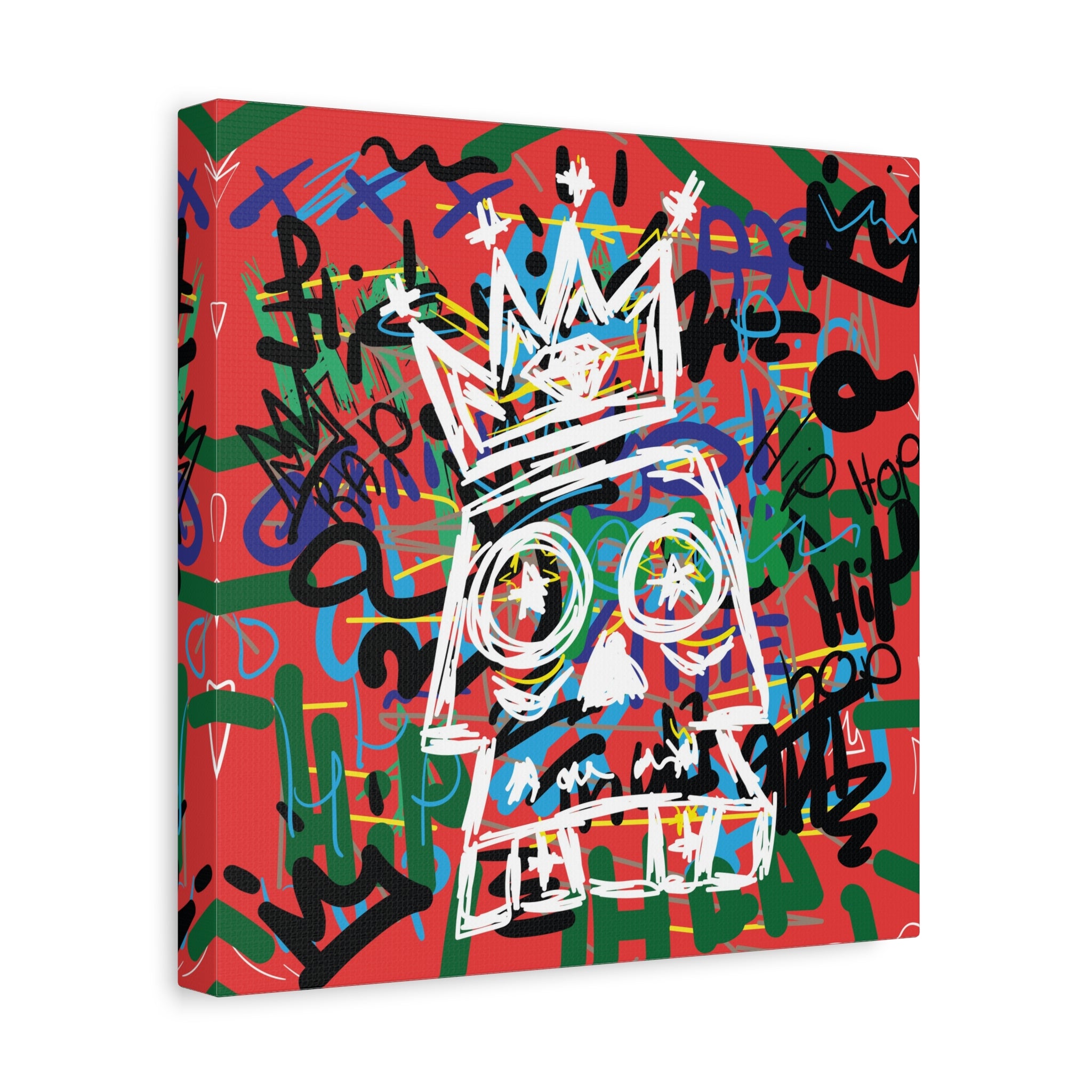 canvas-print-skull-with-crown-hip-hop-doodle-living-room-decor-graffiti-art-wall-art-poster-home-decoration-unique-gift