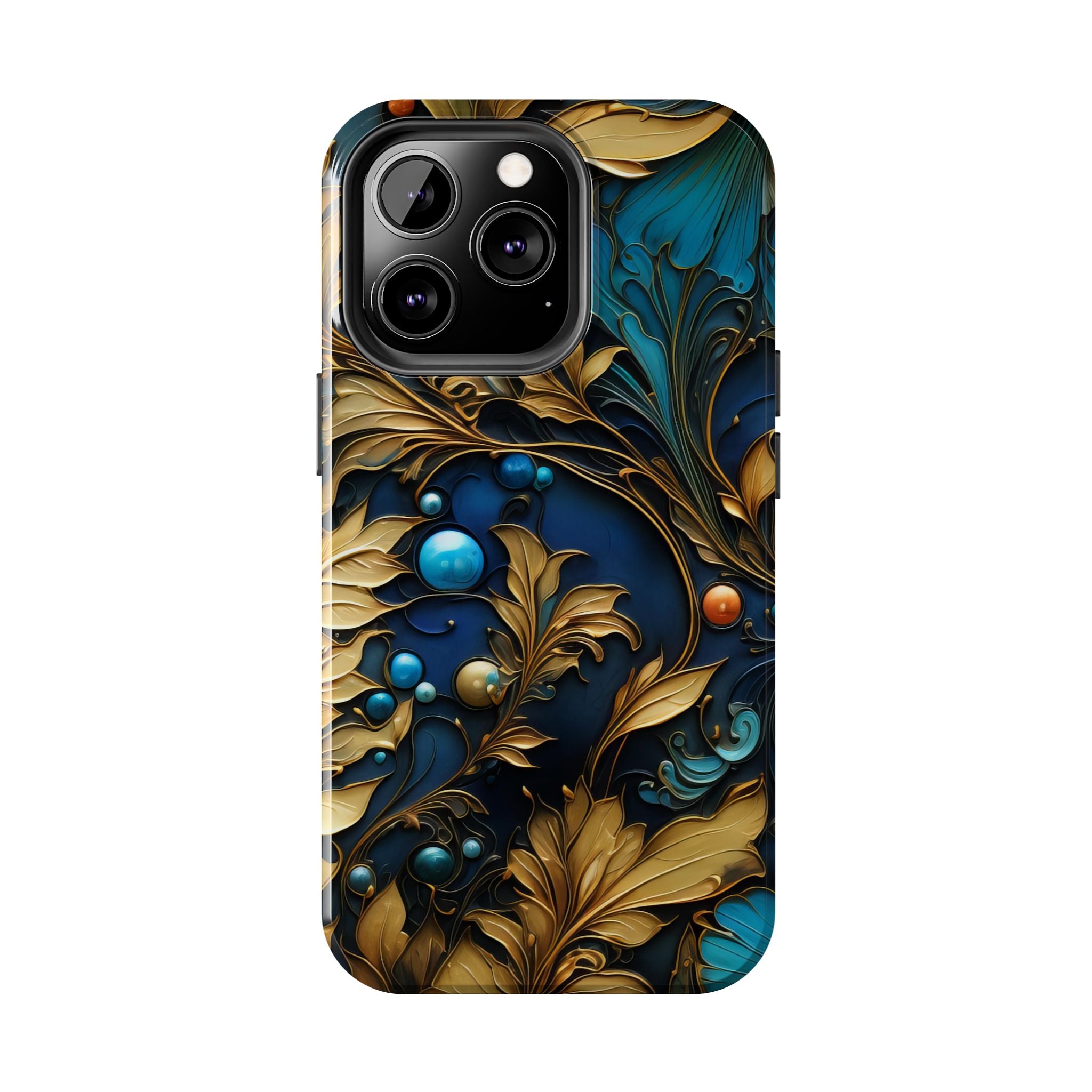 textured-art-nouveau-floral-tough-phone-case-cottagecore-iphone-case-unique-floral-phone-cover-vintage-style-iphone-case-prot