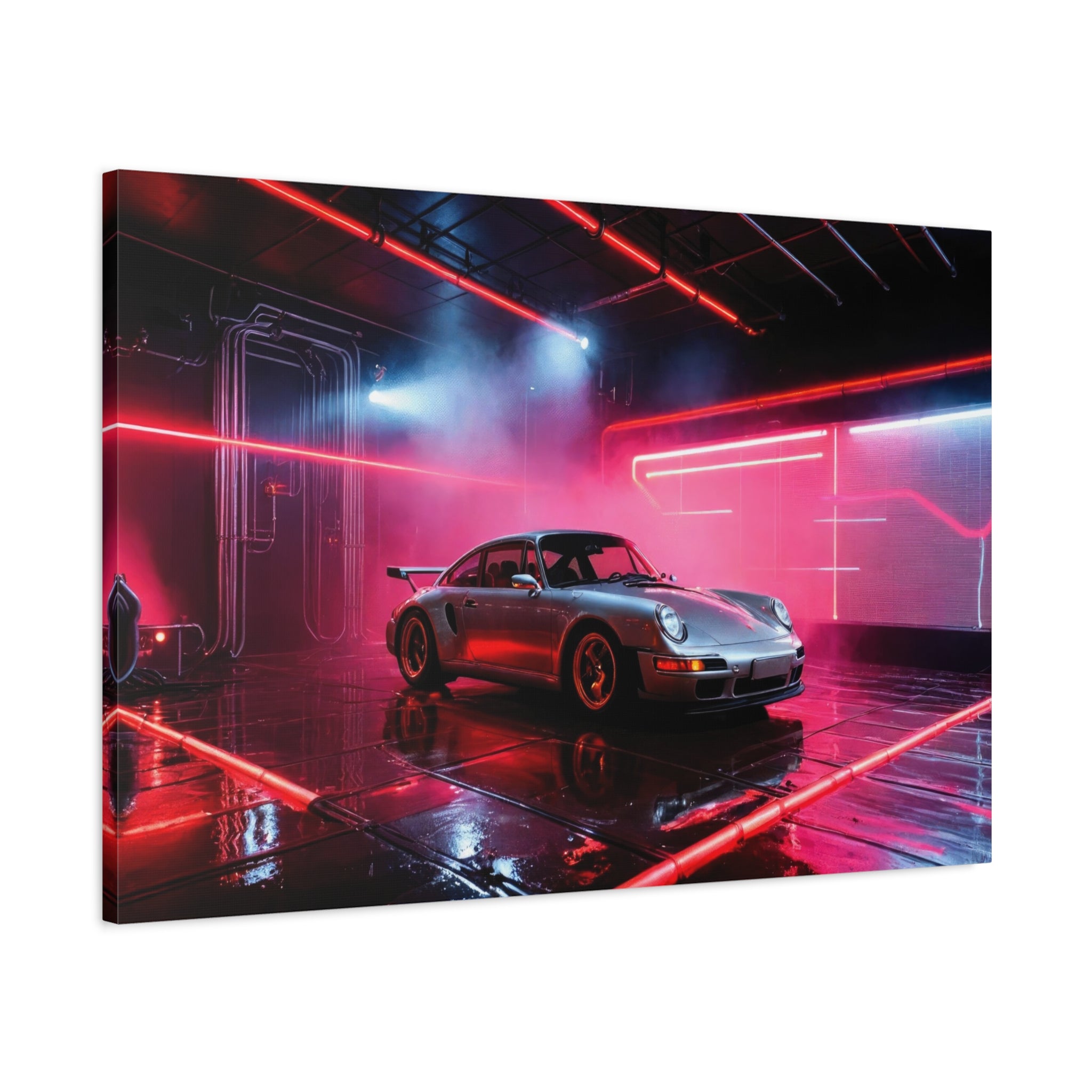 canvas-print-wall-art-porsche-911-red-gt3r-neon-supercar-poster-matte-canvas-decor-stretched-large-canvas-wall-art