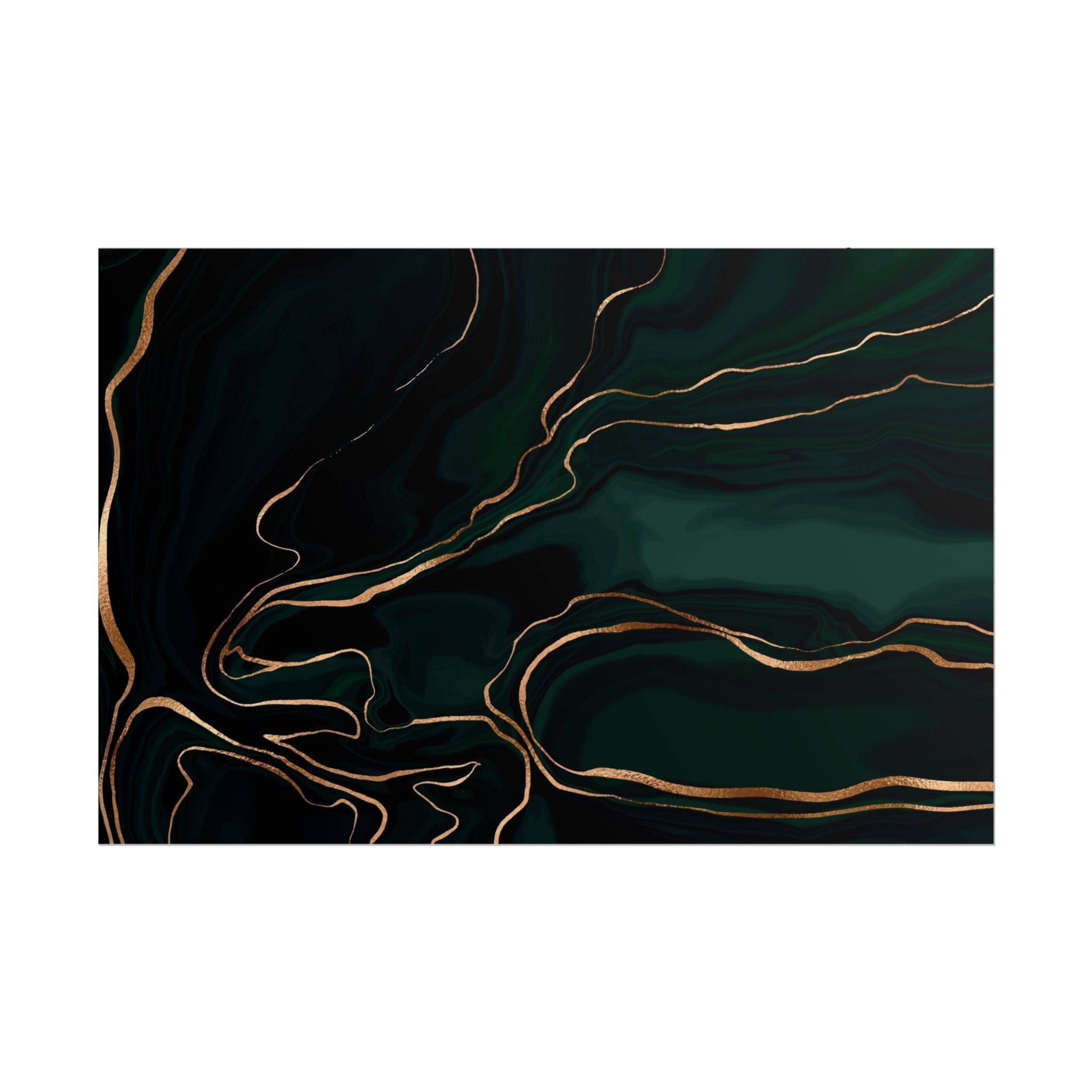 Abstract Green Gold Poster Print - Wall Art, Home Decor, Office Decor, Green Canvas Bedroom, Modern Art, Green Print