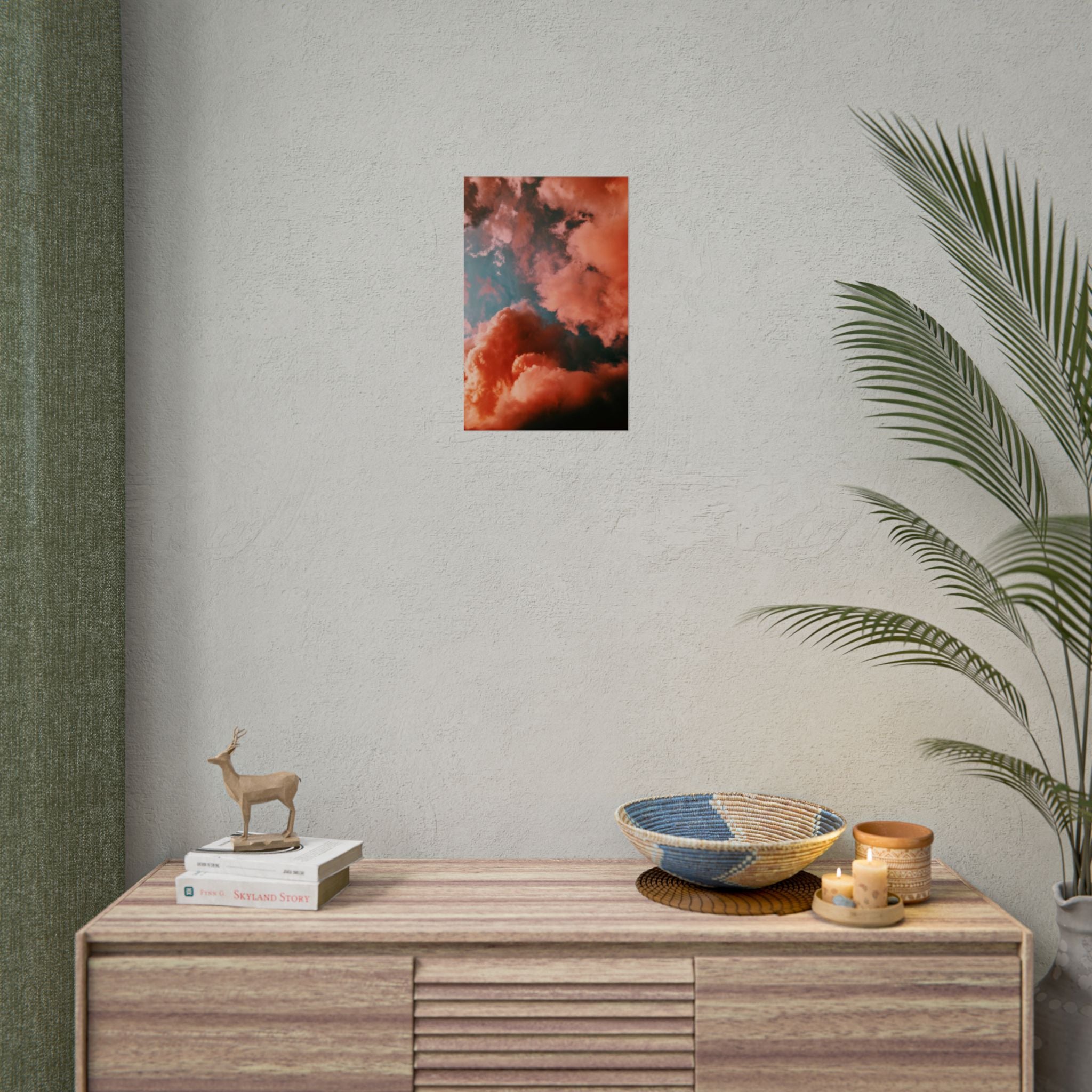 pinkish-cloud-sunset-poster-print-pink-wall-art-sunset-artwork-home-wall-decor-room-decoration-wall-hanging