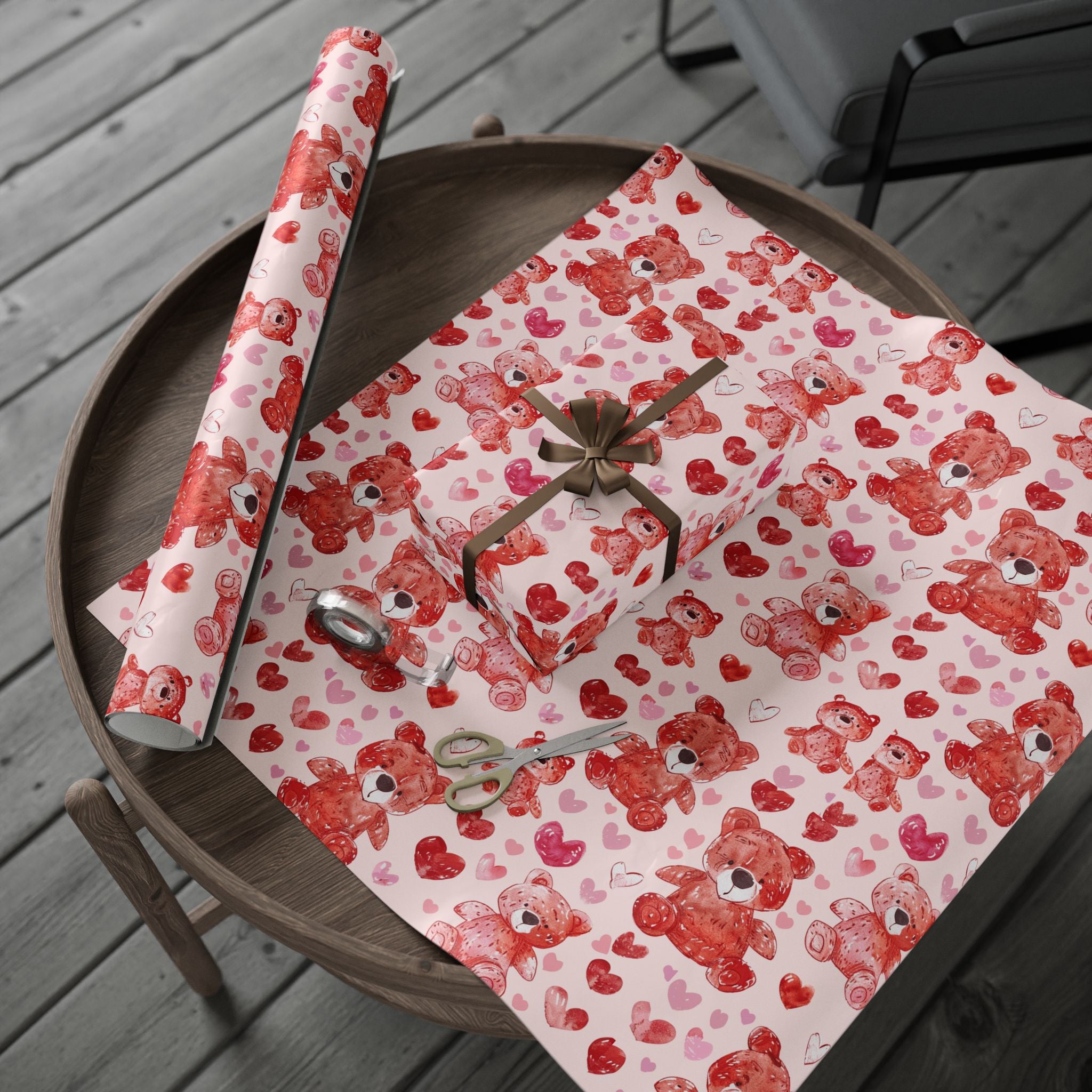 gift-wrap-teddy-bear-wrapping-paper-love-valentines-gift-wrap-holiday-gift-wrap-cute-pink-wrapping-paper-gift-wrapping-presen