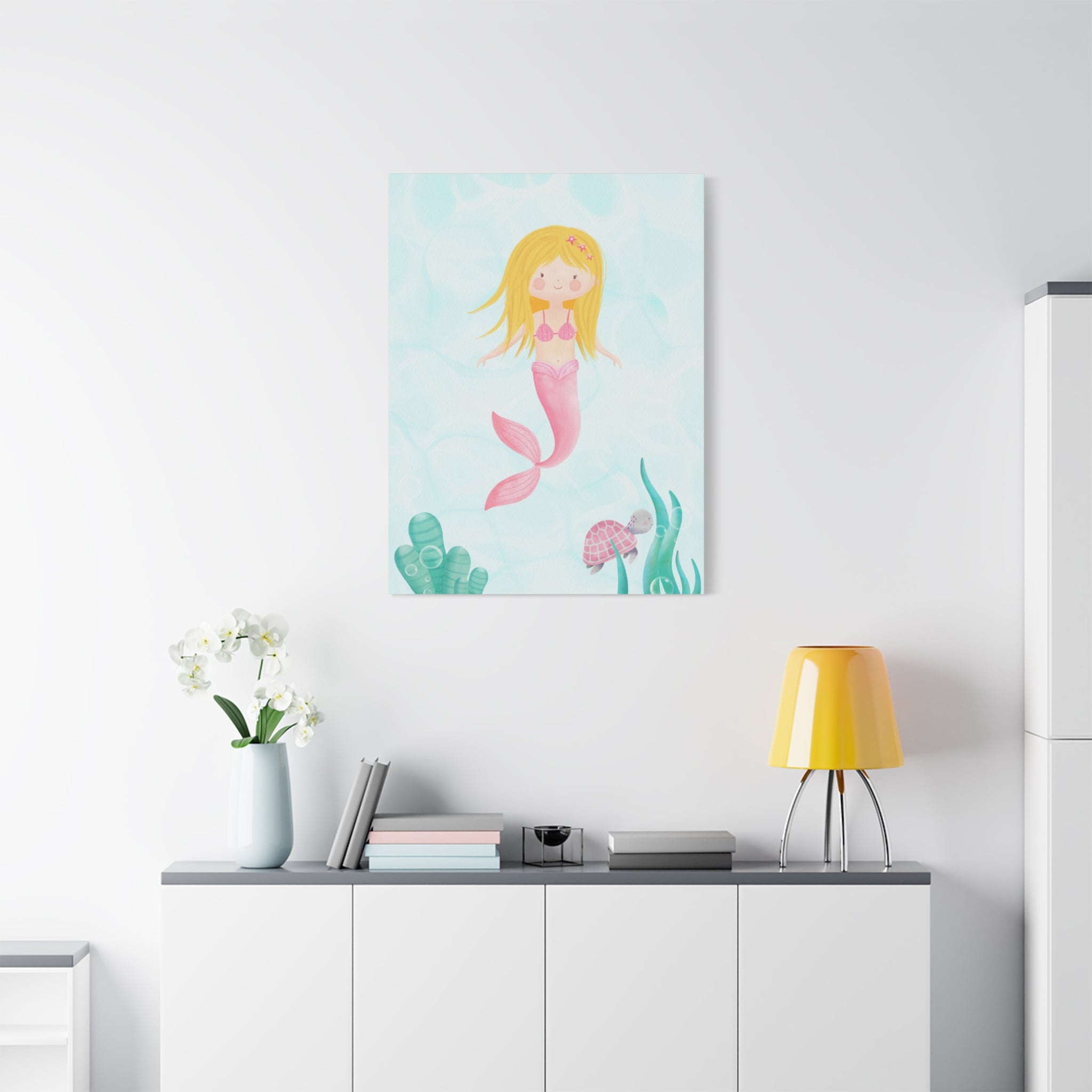canvas-wall-art-cute-pink-mermaid-nursery-decor-pink-mermaid-print-nursery-art-cute-pink-mermaid-decoration-baby-nursery-merm