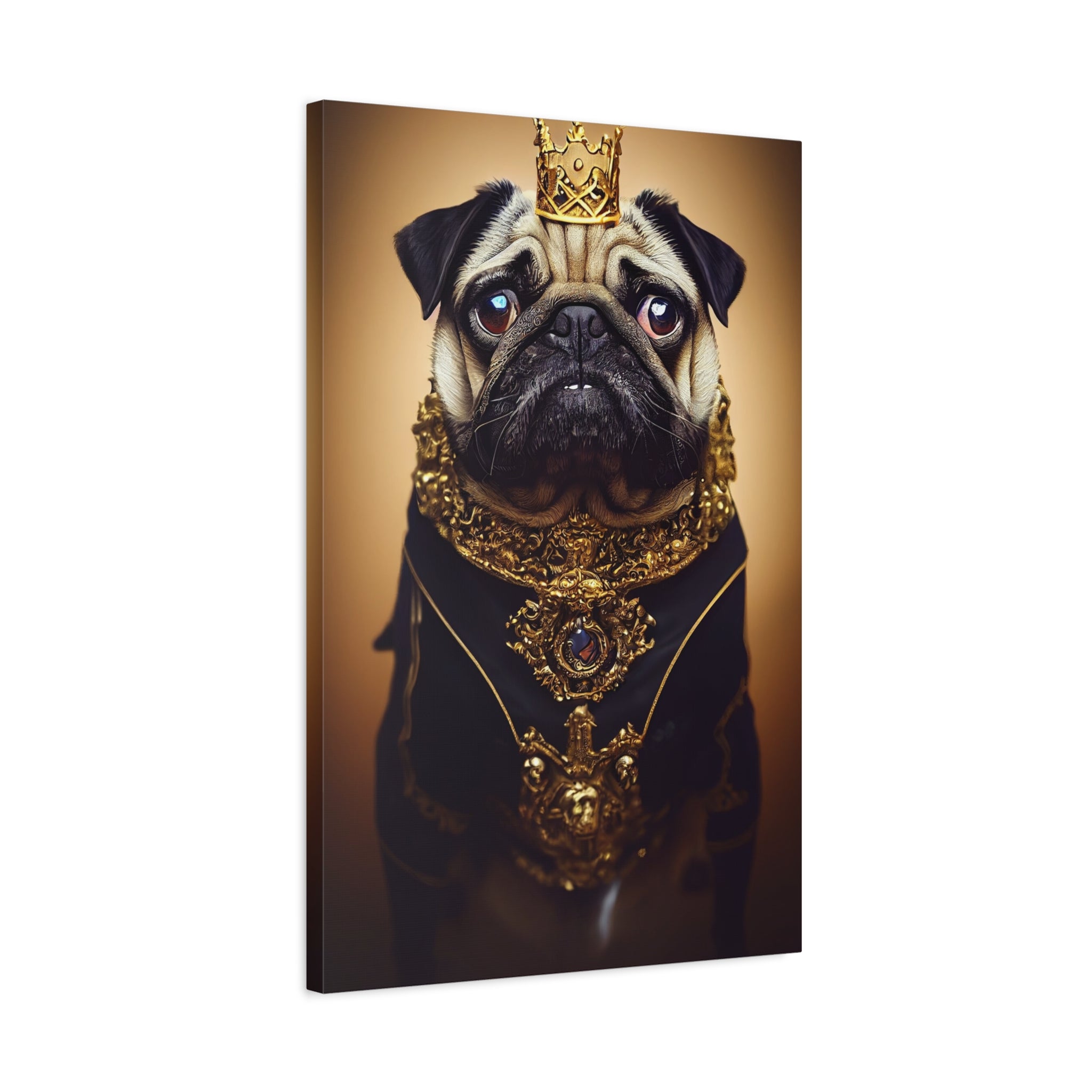 canvas-print-pug-crown-funny-jewelry-wall-art-decor-stretched-matte-canvas-home-living-room-decoration-dog-lover-gift-animal-