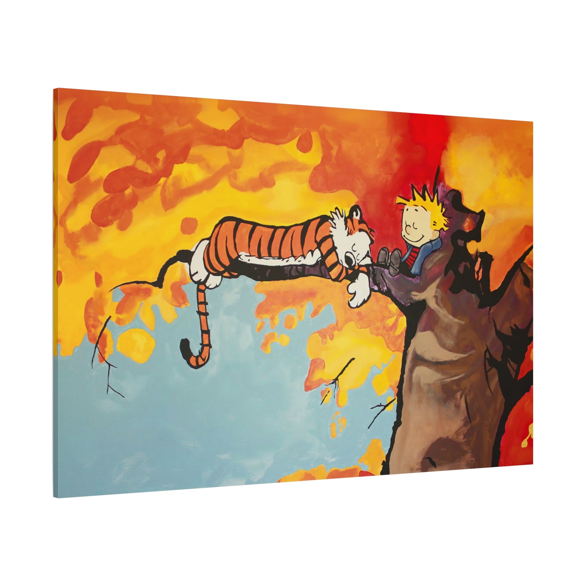 Calvin and Hobbes Canvas Wall Art - Nostalgic Comic Strip Poster for Nursery & Kids Room Decor - Friendship Theme Gift Idea