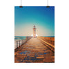 lighthouse-on-rock-poster-print-coastal-wall-art-nautical-decor-beach-house-decoration-seaside-wall-sunset-wall-decor