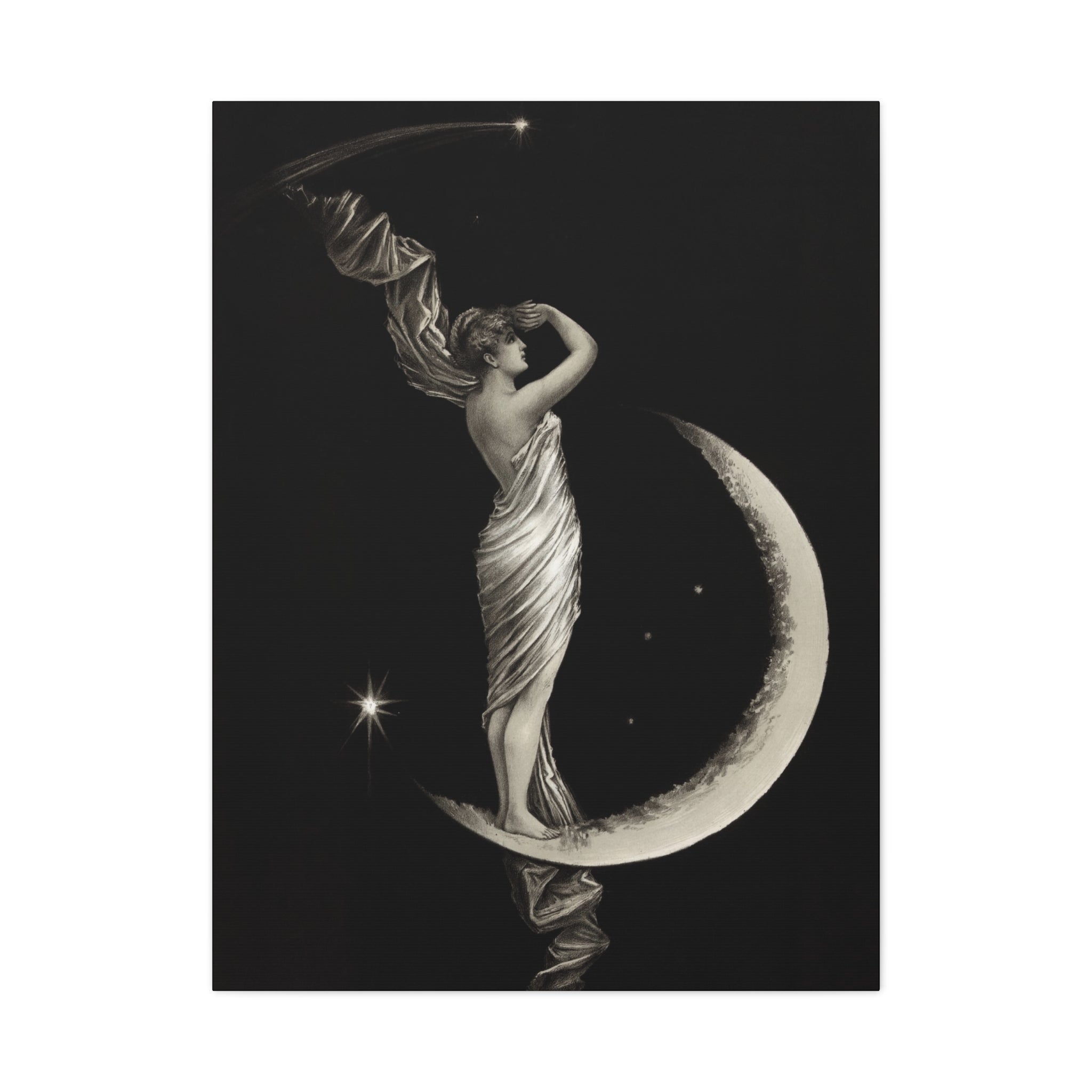 canvas-print-the-universal-favorite-1889-by-geo-h-walker-black-and-white-retro-art-moon-decor-comet-art-matte-canvas