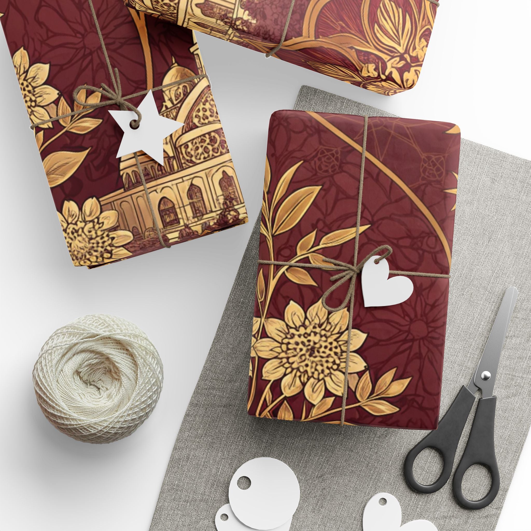 ramadan-night-wrapping-papers-islamic-crescent-moon-gift-wrap-mosque-silhouette-eid-holiday-supplies-festive-present-packagin