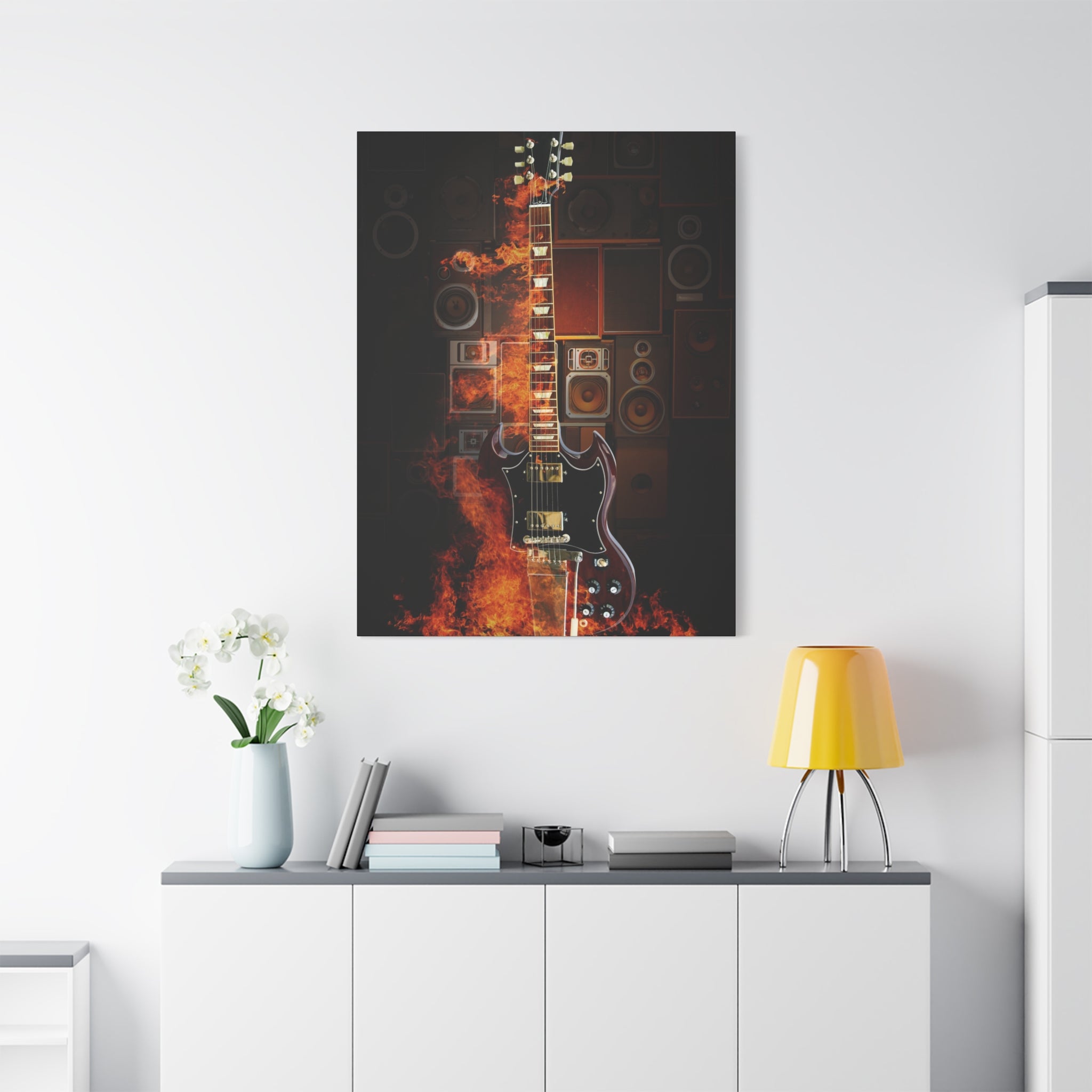 canvas-print-rock-n-roll-guitar-in-fire-home-wall-decor-music-art-gift-matte-stretched-wall-art-musicians-gift-guitarist-deco