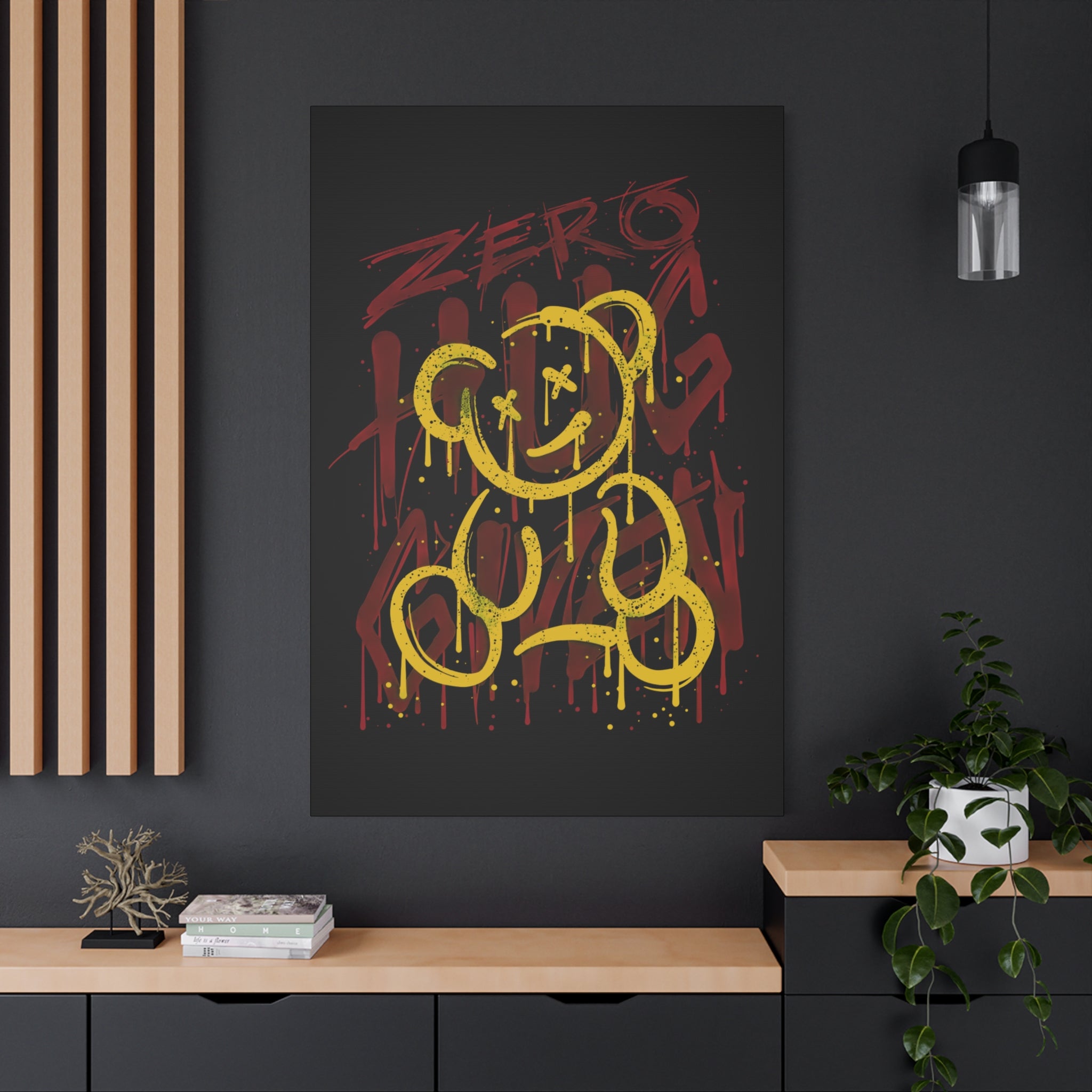 canvas-art-zero-hug-given-teddy-bear-print-graffiti-wall-art-fun-wall-art-moody-wall-art-canvas-print-canvas-wall-decor