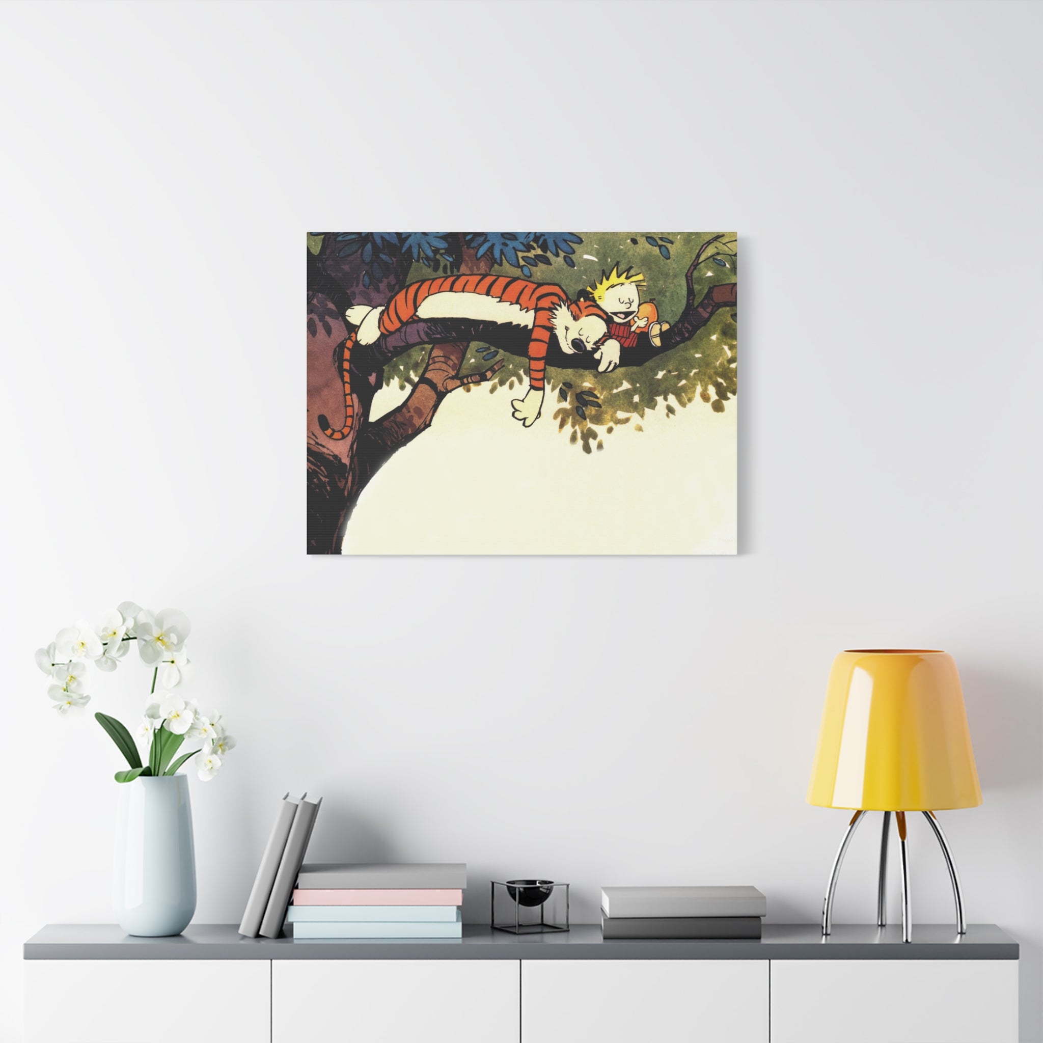 Calvin and Hobbes Canvas Wall Art - Nostalgic Comic Book Poster for Kids Room & Nursery Room Decor - Adventure Theme Print