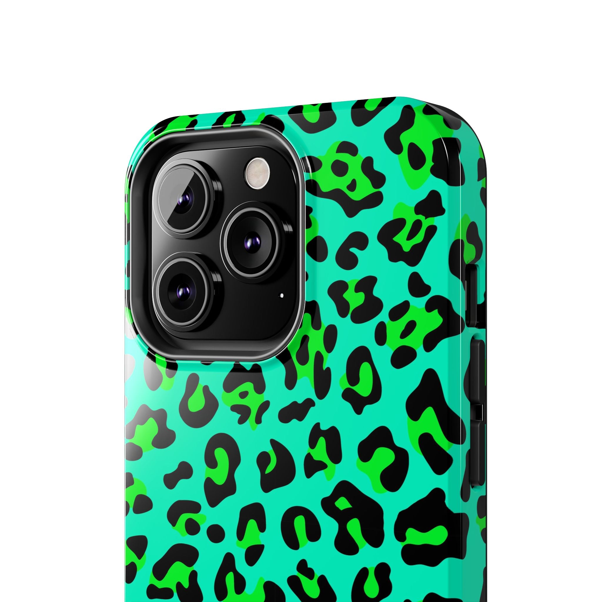 neon-green-teal-leopard-iphone-tough-case-stylish-phone-cover-protective-cellphone-case-trendy-smartphone-accessory-gift-for-