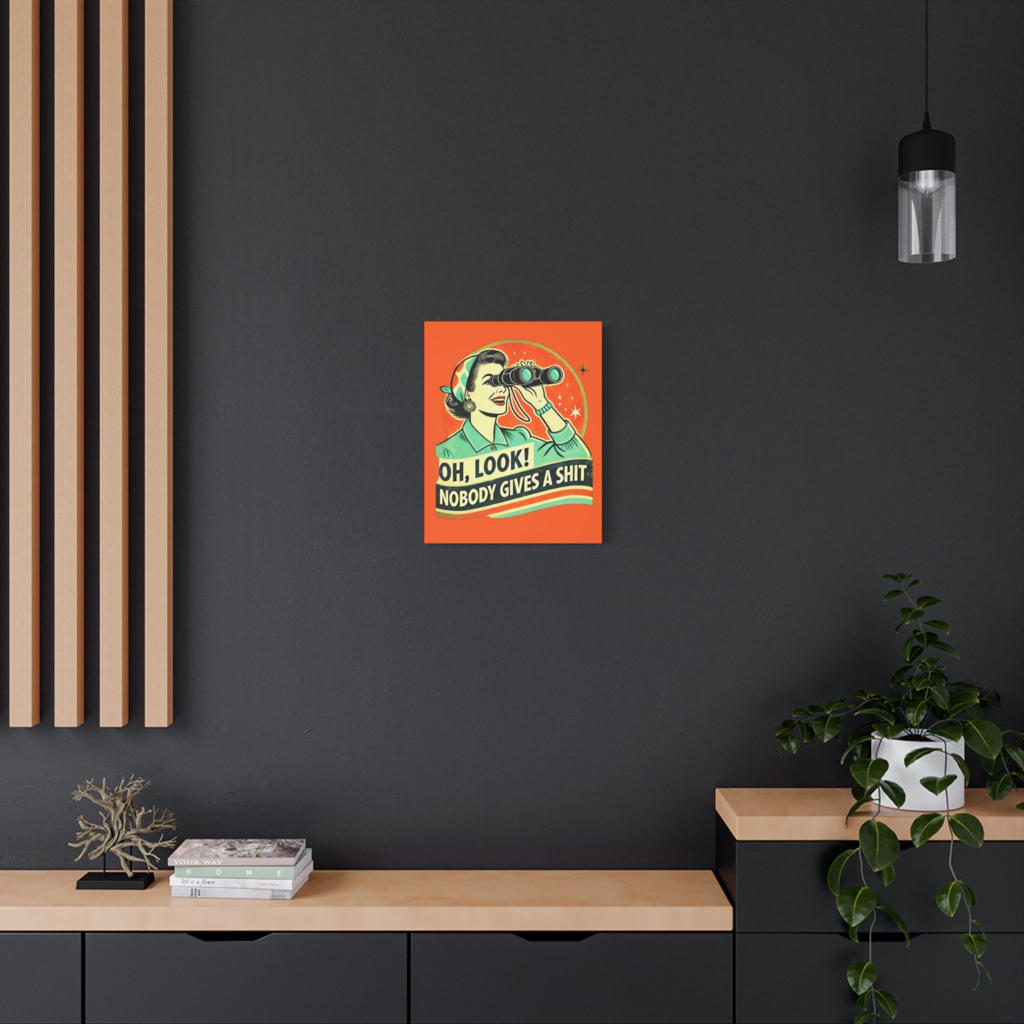 canvas-wall-art-funny-retro-woman-humorous-home-decor-matte-stretched-print-gift-for-her-vintage-style-poster-unique-wall