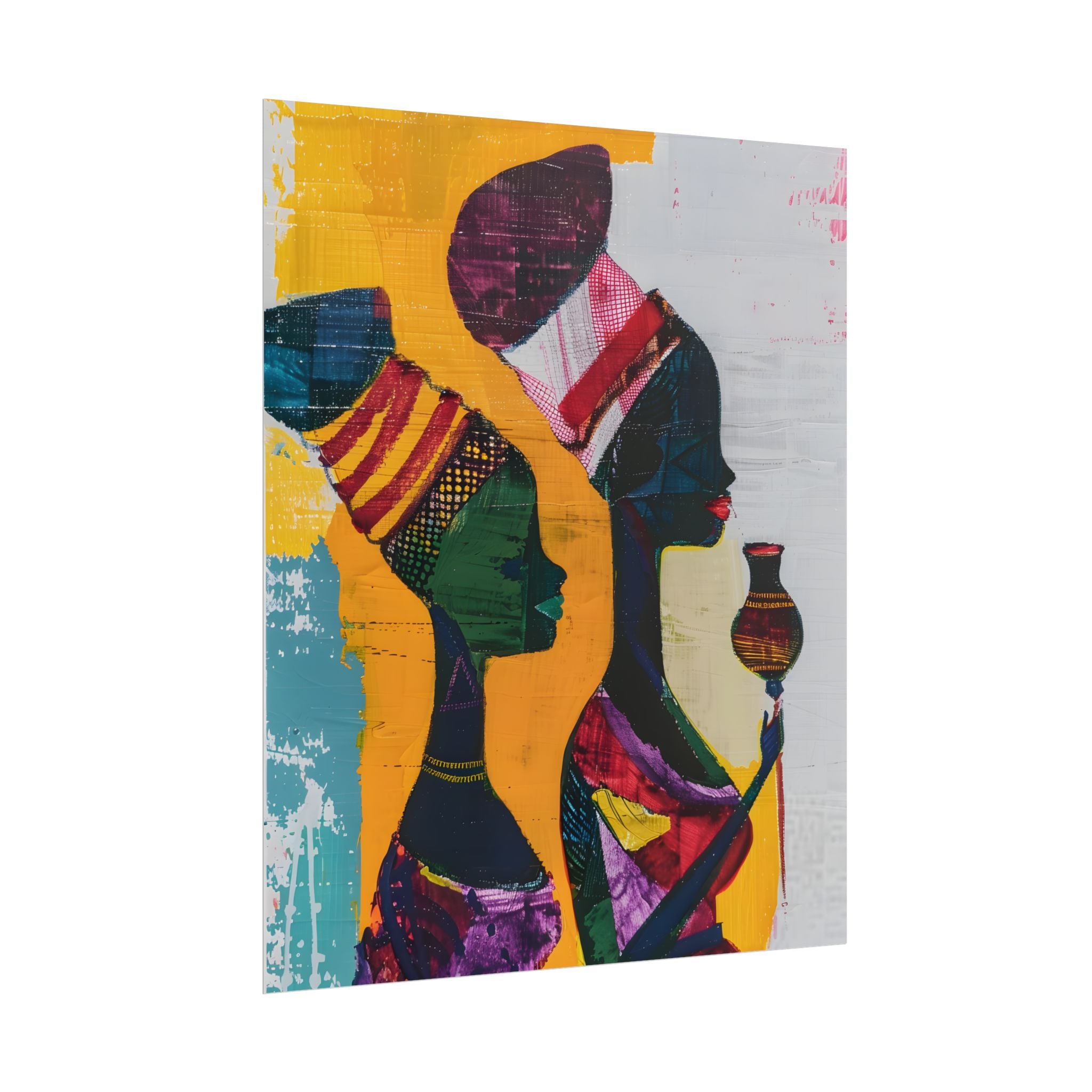 Traditional African Woman Poster Wall Art, African Portrait, Afrocentric, Tribal Home Art, Afro American Art, Ethnic Wall Decor