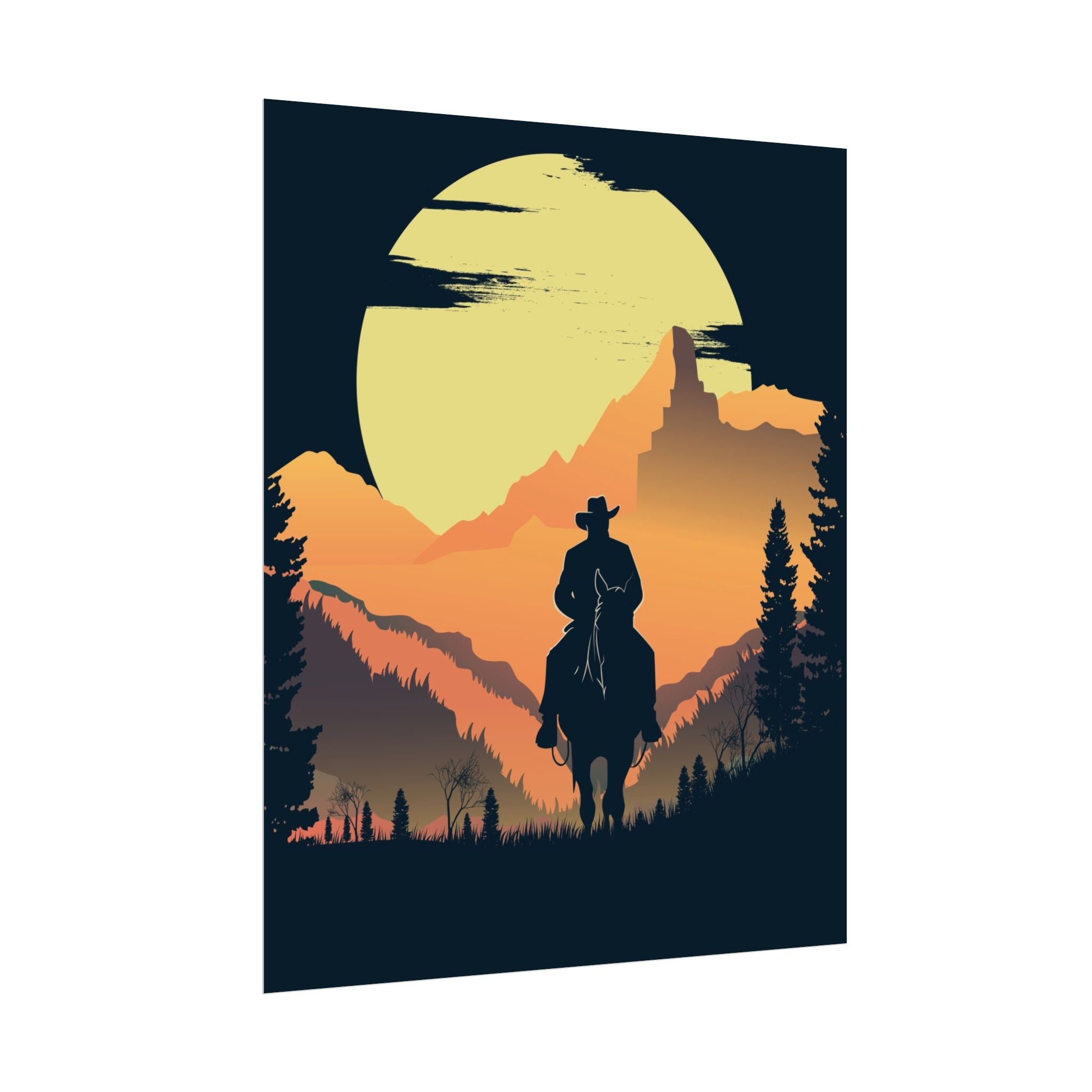 cowboy-western-poster-wall-decor-poster-print-rustic-southwestern-home-decoration-texas-desert-landscape-farmhouse-decor