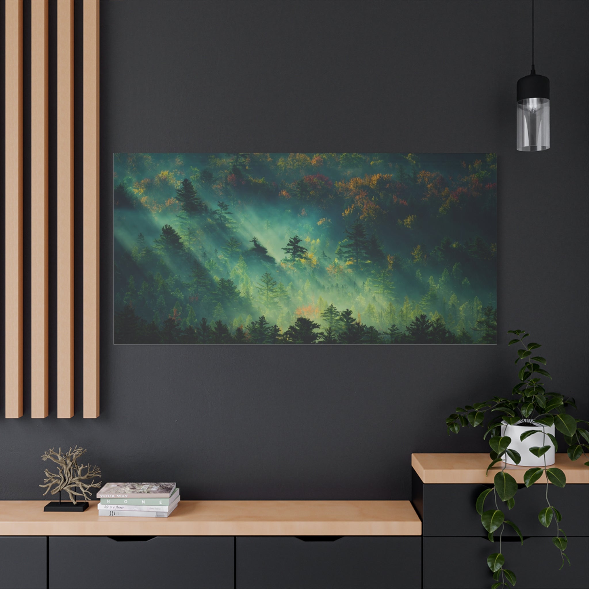 canvas-print-foggy-forest-nature-mist-wall-art-matte-stretched-canvas-landscape-scenery-woods-decor-nature-lover-gift-rustic-