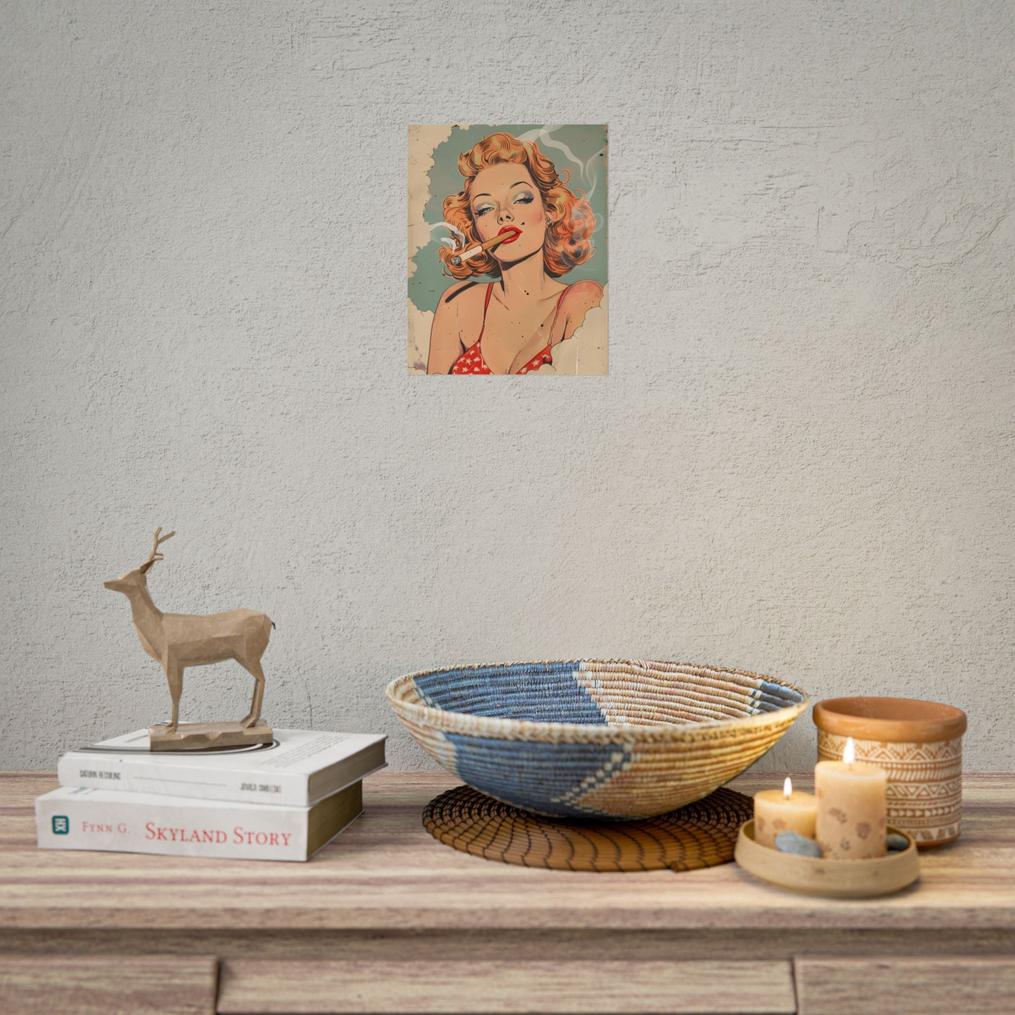 vintage-pin-up-girl-poster-print-girl-smoking-cigarette-wall-art-retro-pinup-poster-pin-up-illustration-home-decor-wall-hangi