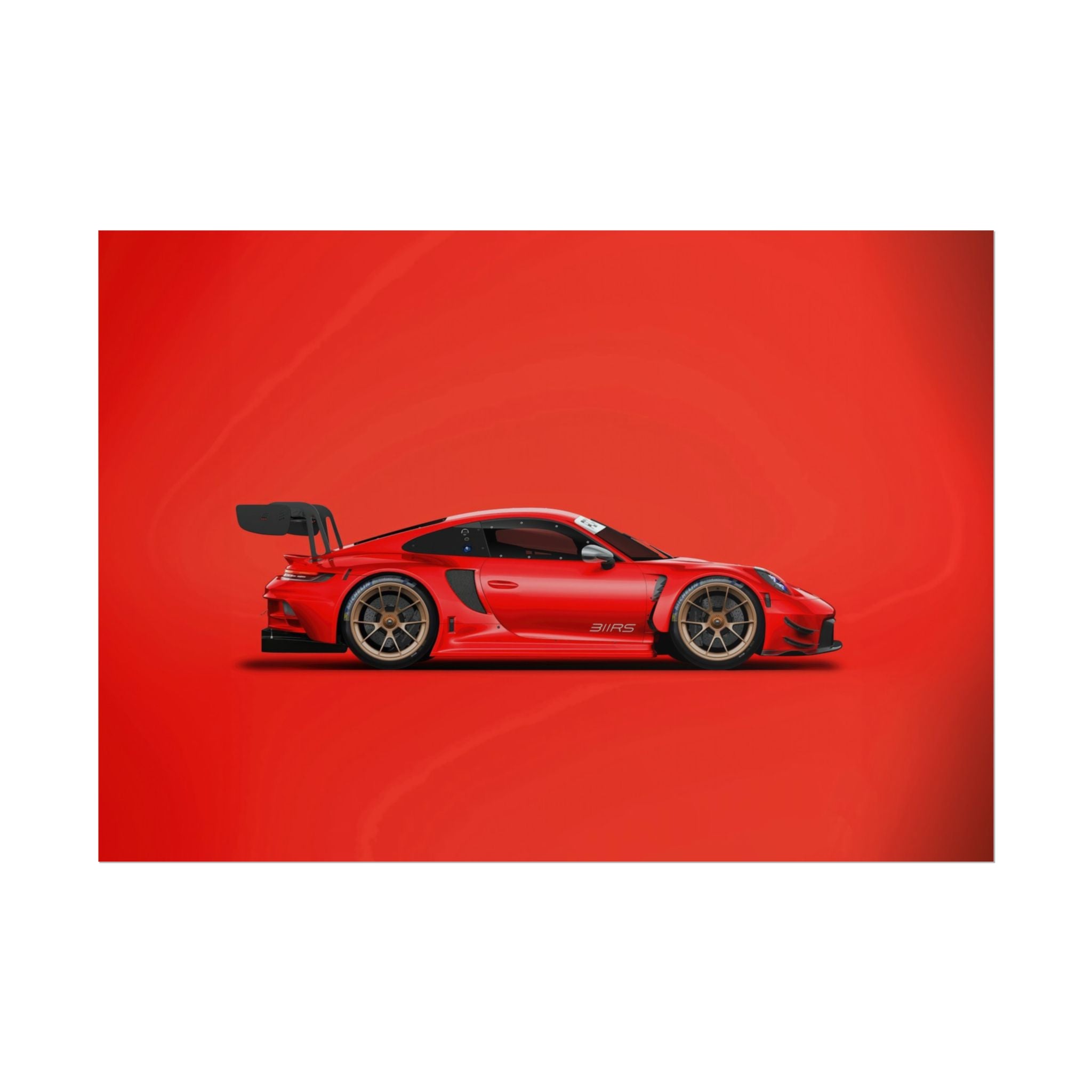 poster-print-wall-art-porsche-911-red-gt3r-red-supercar-poster-porsche-decor-rolled-poster-wall-art-hypercars-wall-decor