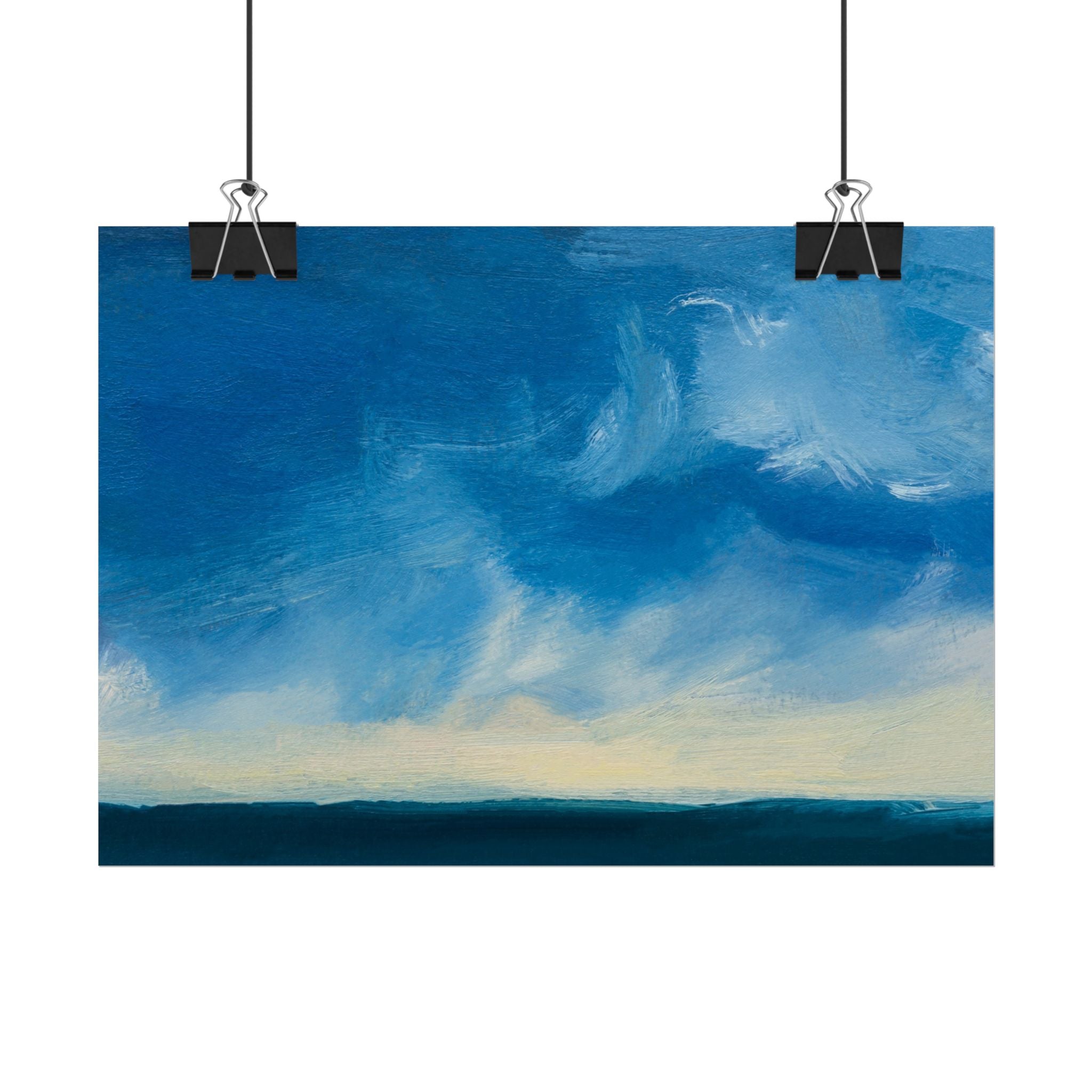 Blue Abstract Poster Print - Ocean and Sky, Home Decor, Office Wall Art, Gift for Art Lovers, Blue Room Decor, Abstract
