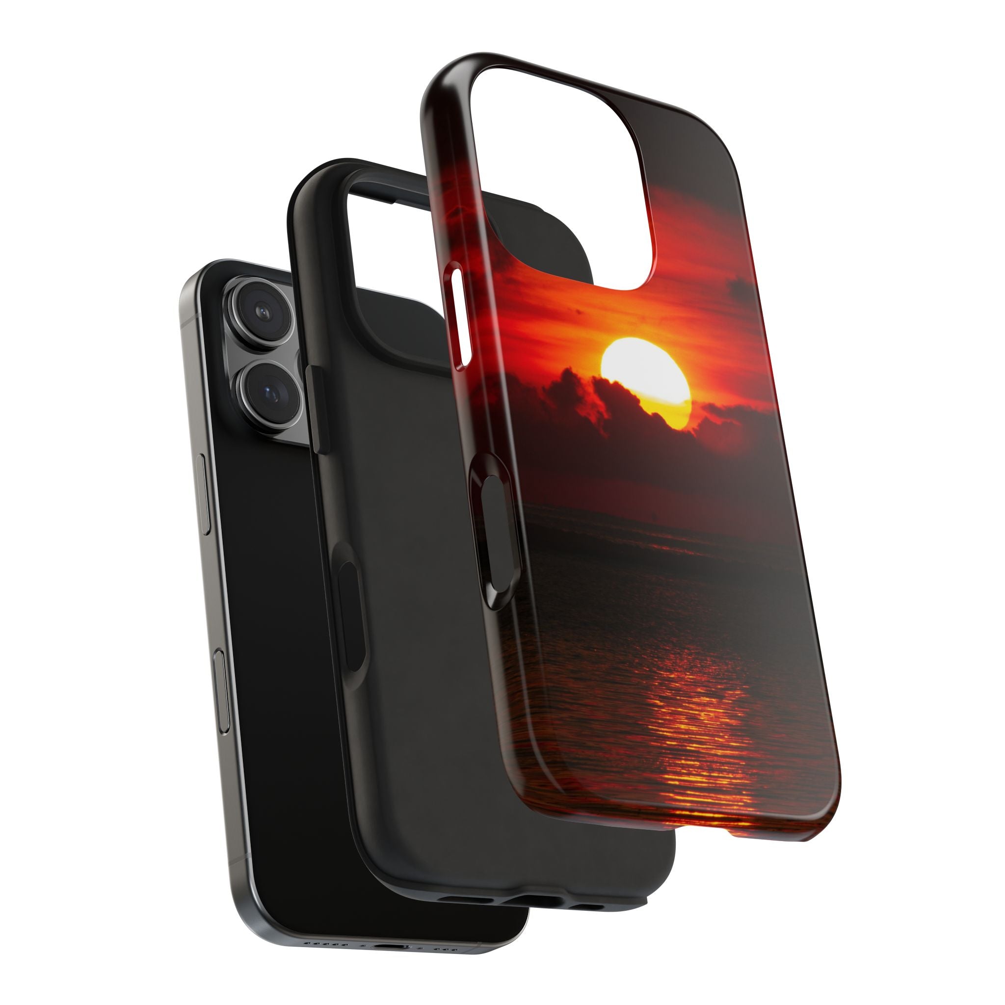 iPhone Tough Case - Red Sunset, Protective Phone Cover, Durable Smartphone Case, Hard Shell Phone Case, Sunset Lover Gift, Red Phone