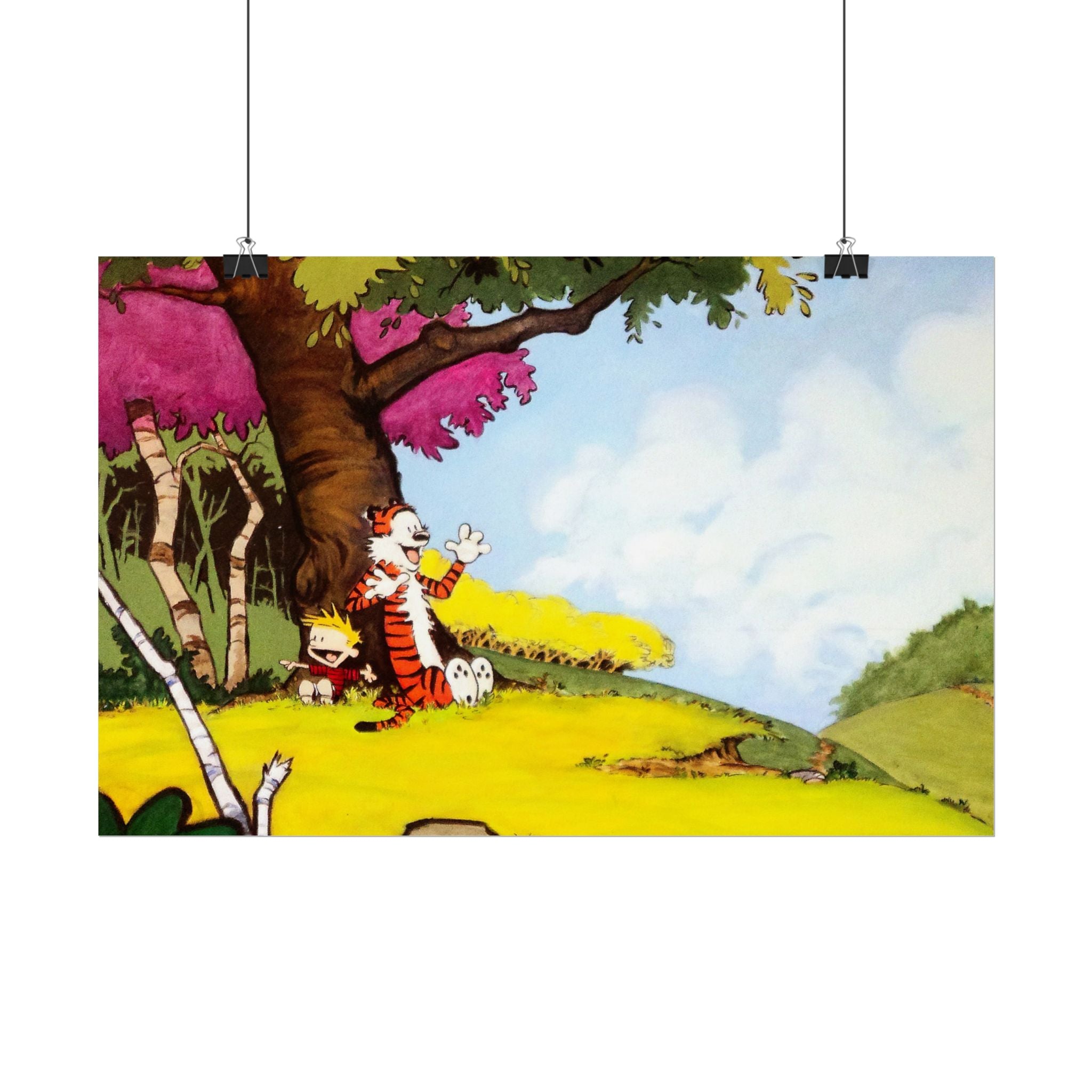 Calvin and Hobbes Poster Wall Art - Nostalgic Cartoon Wall Decor - Unique Birthday Gift for Fans - Timeless Comic Book Design