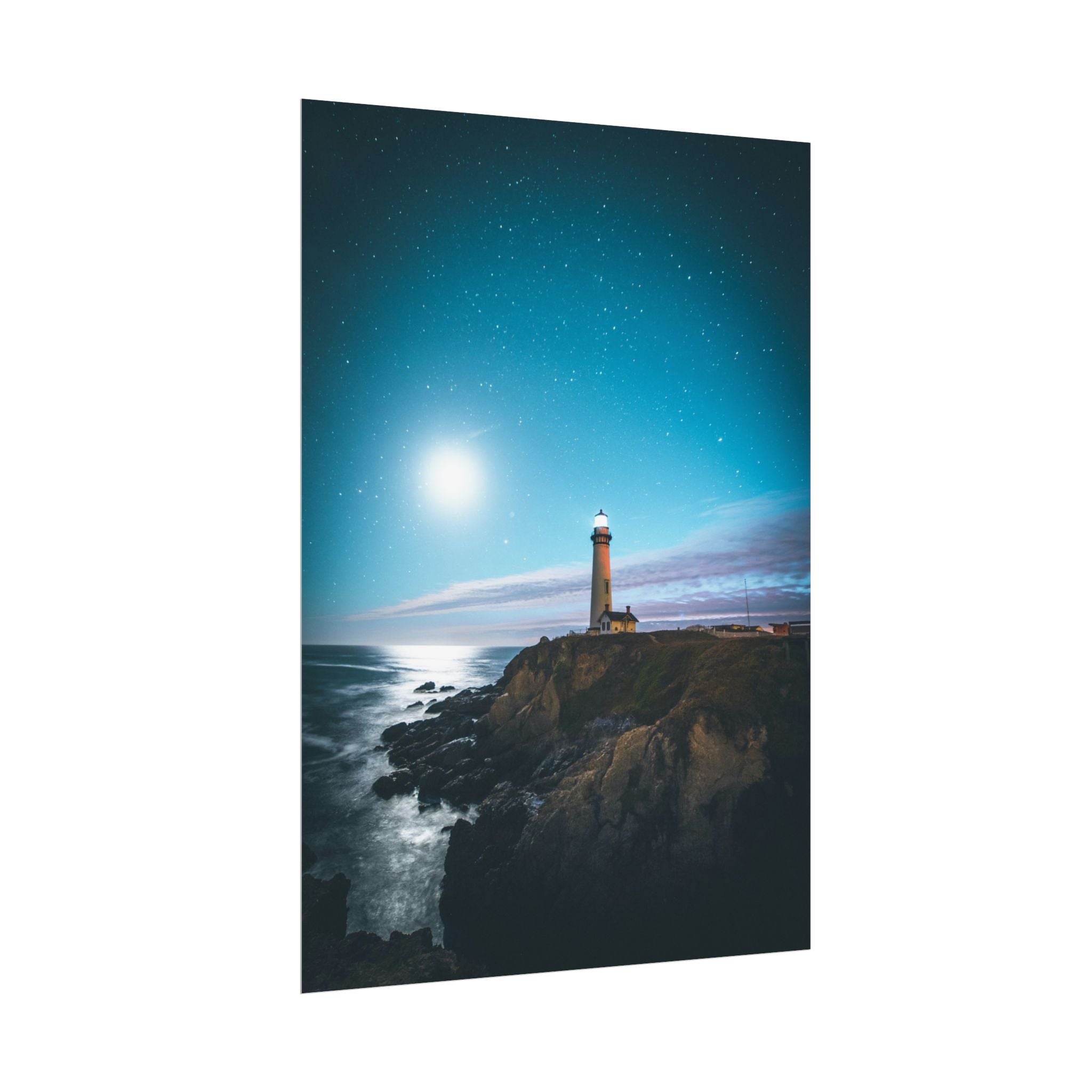 lighthouse-on-rock-poster-print-coastal-wall-art-nautical-wall-decor-beach-house-decoration-seaside-wall-ocean-wall-art